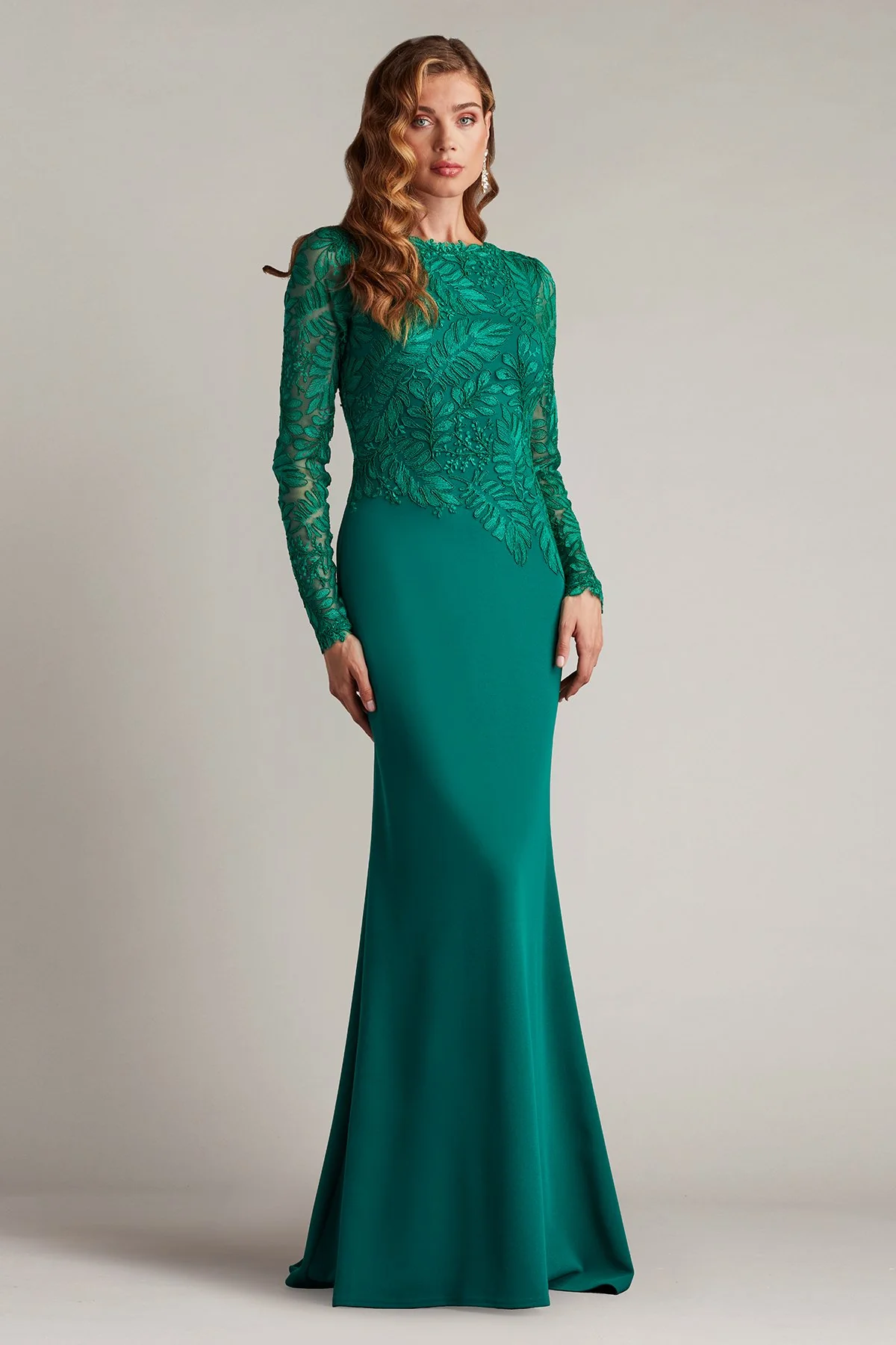 Caliste Embroidered Crepe Gown - Special Events Unlimited