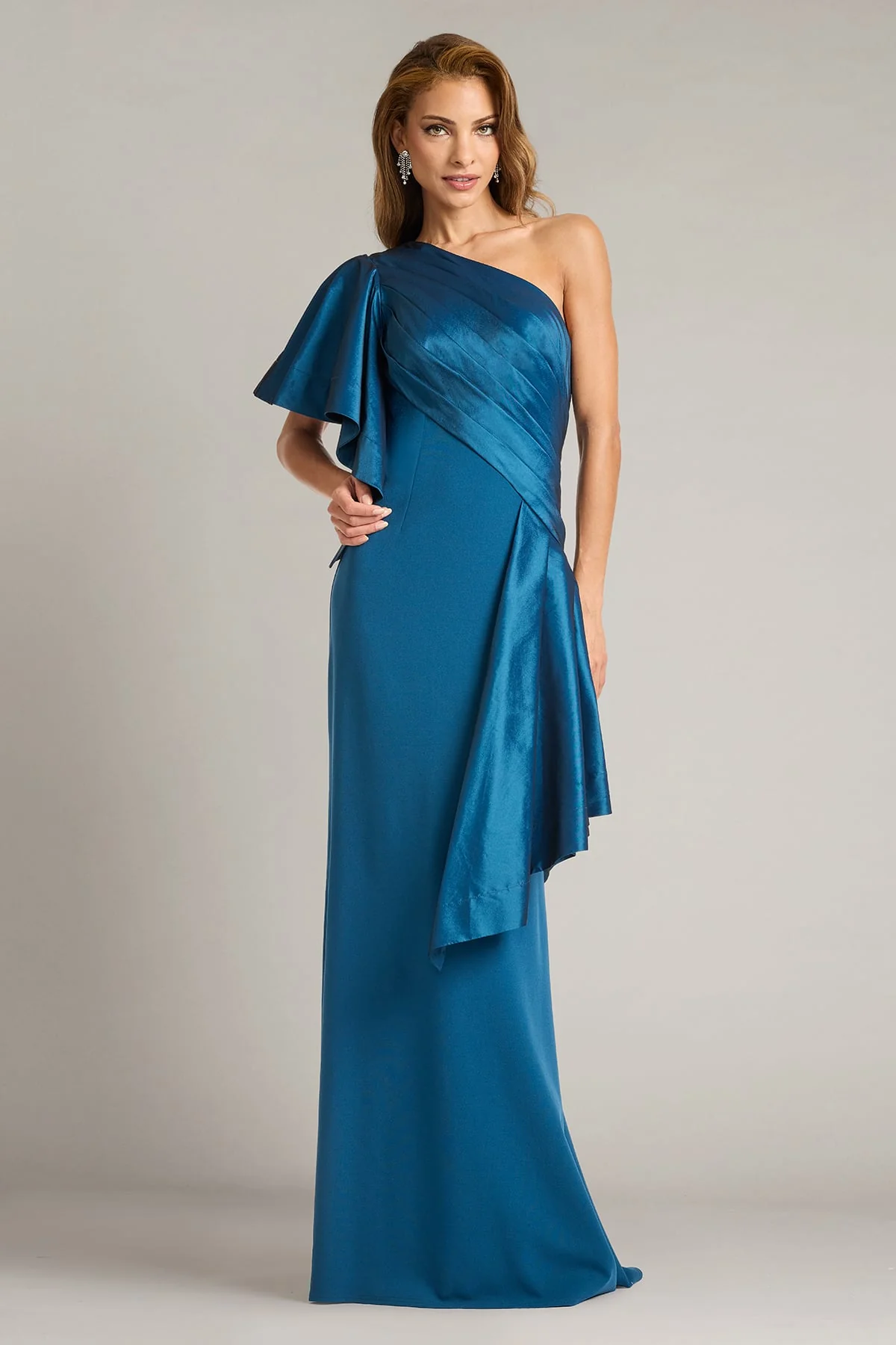 Santa Fe Draped Flounce Gown - Special Events Unlimited