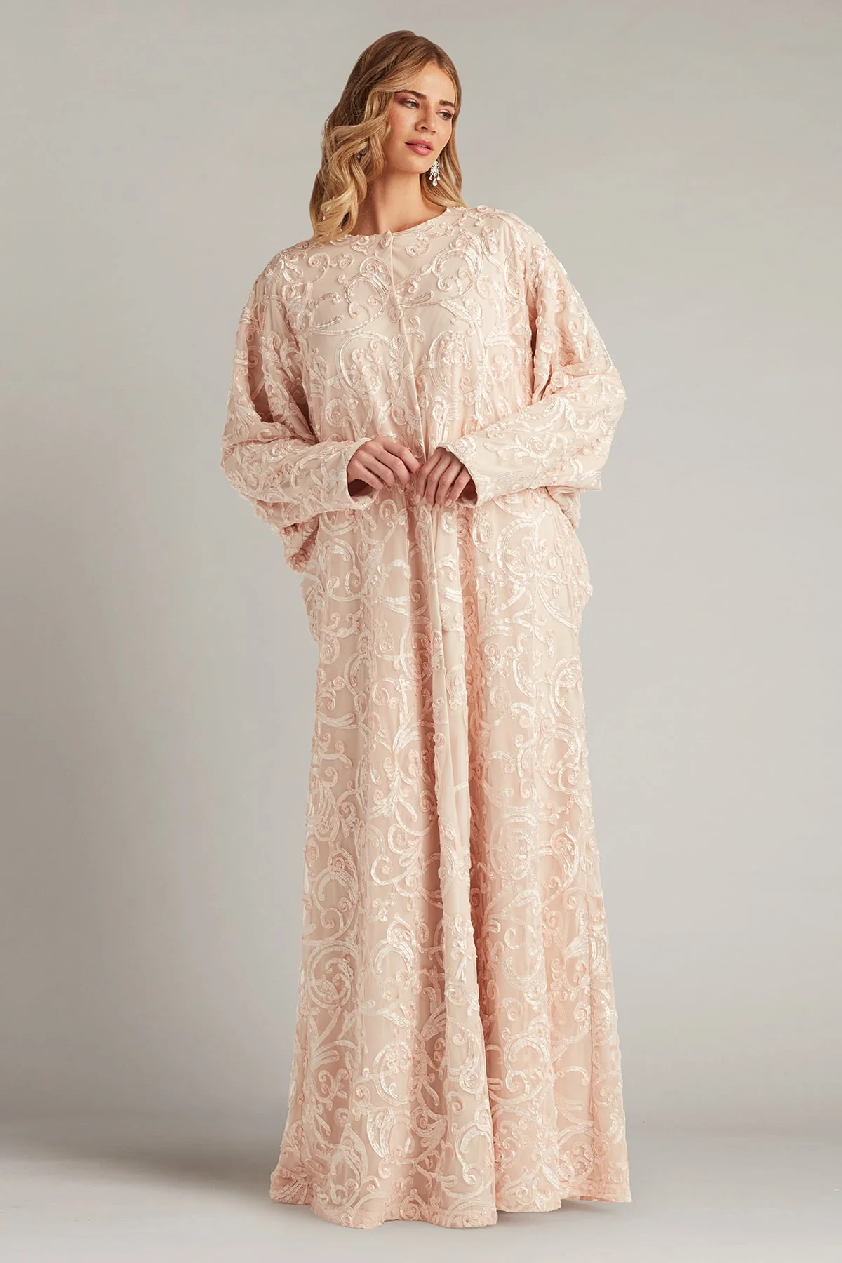 Sonnie Sequin Lace Caftan Gown - Special Events Unlimited