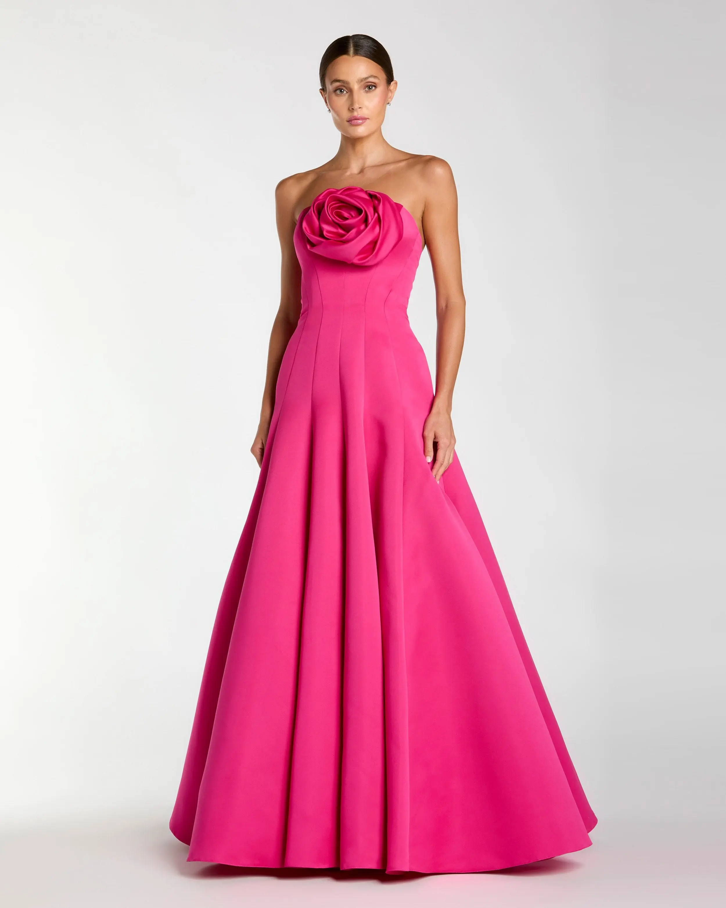 Pink Strapless Rosette Corset Ball Gown - Special Events Unlimited