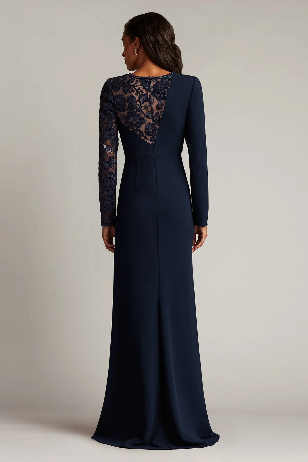Devika Embroidered Twist-Drape Gown - Special Events Unlimited