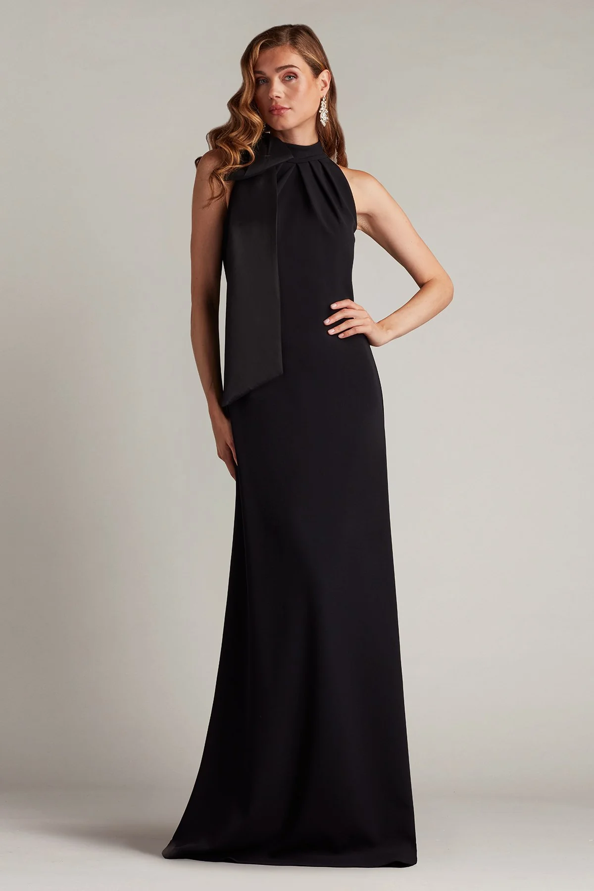 Sims Taffeta Shoulder Bow Halter Gown - Special Events Unlimited