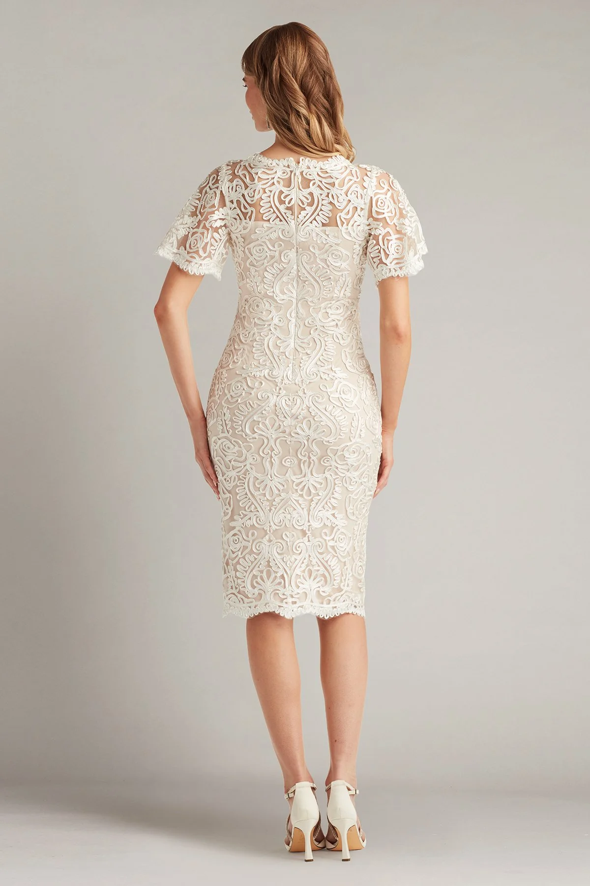 Arnett Embroidered Flutter Sleeve Dress - Special Events Unlimited