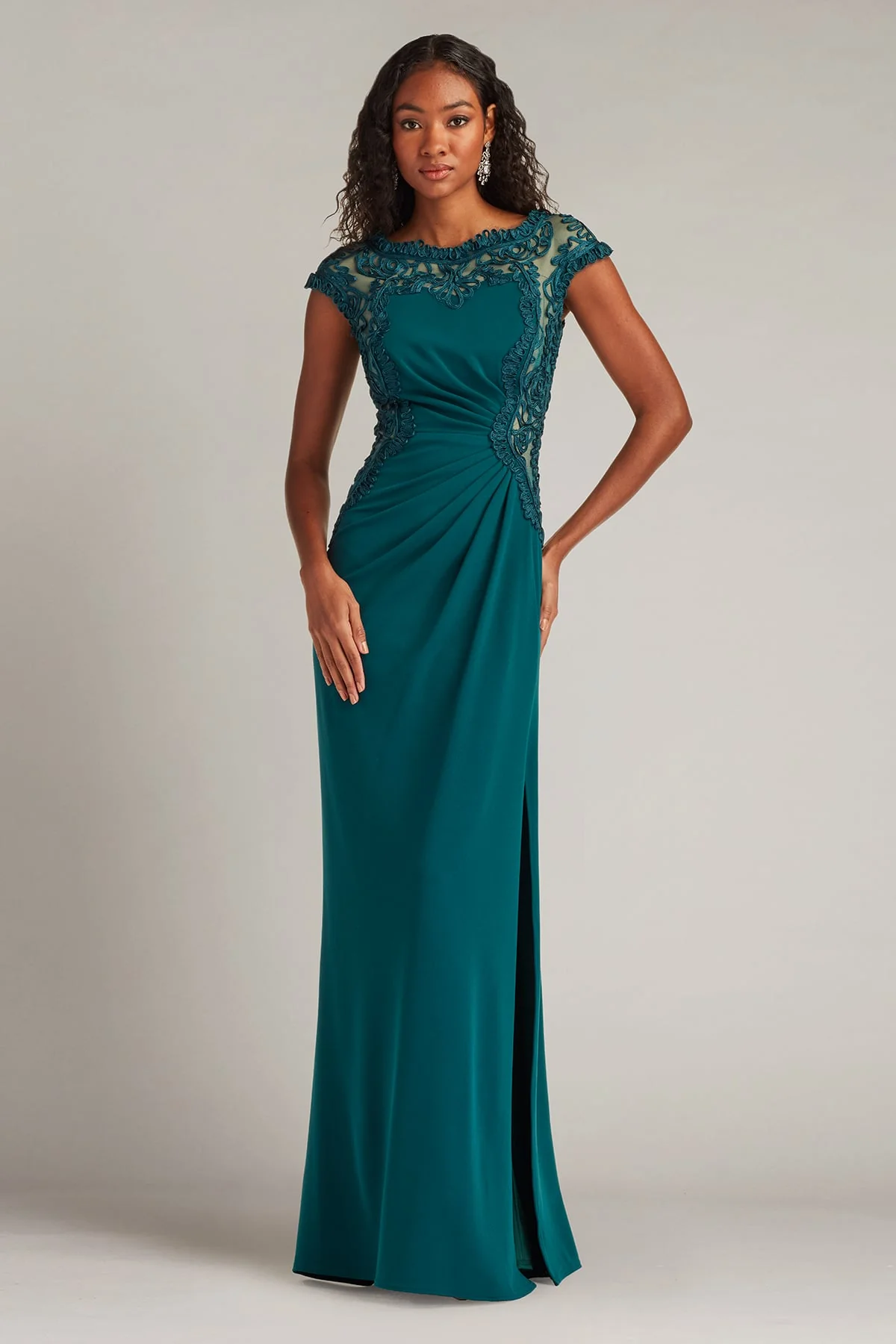 Johari Embroidered Illusion Gown - Special Events Unlimited