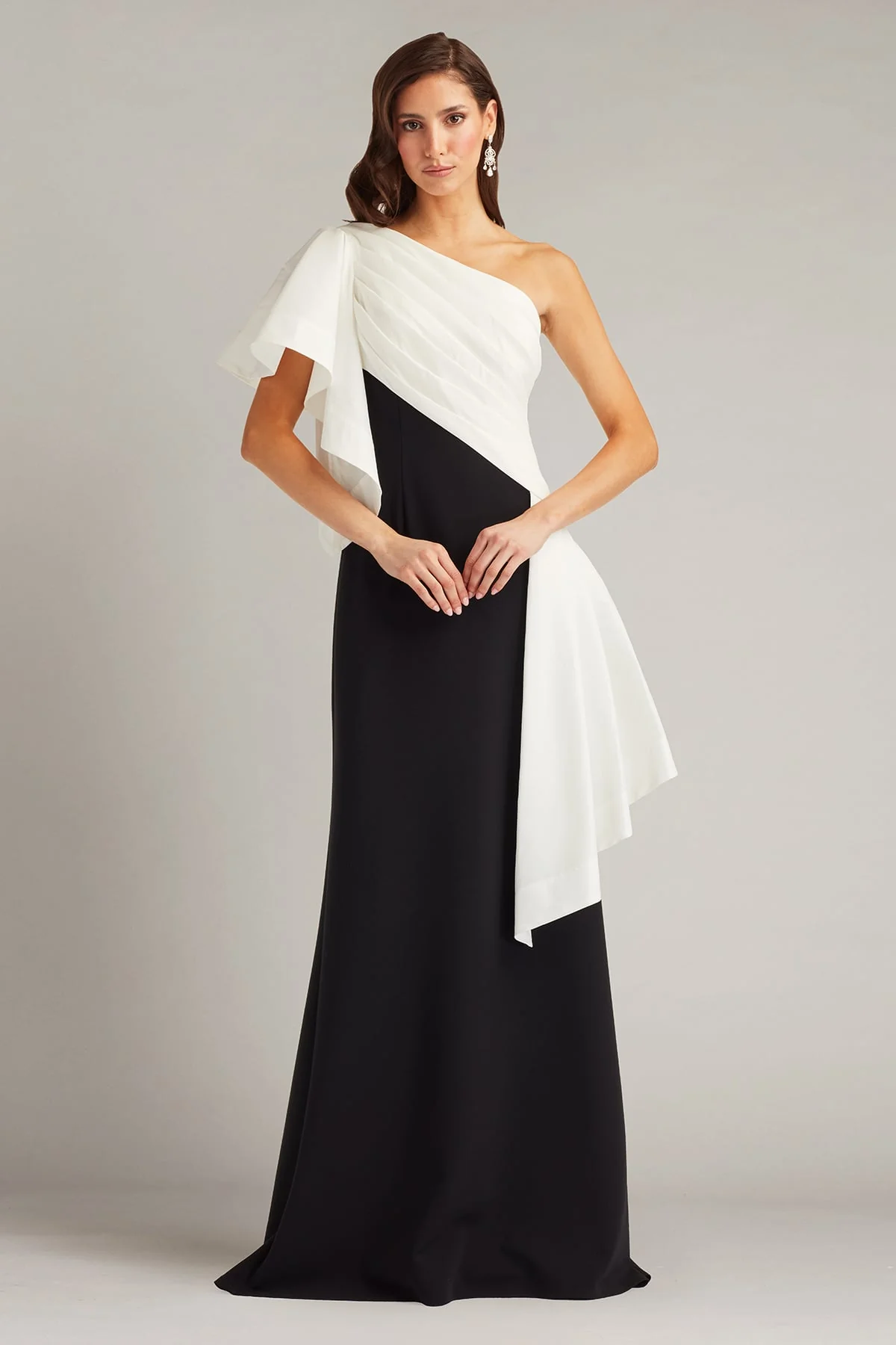 Santa Fe Draped Flounce Gown - Special Events Unlimited