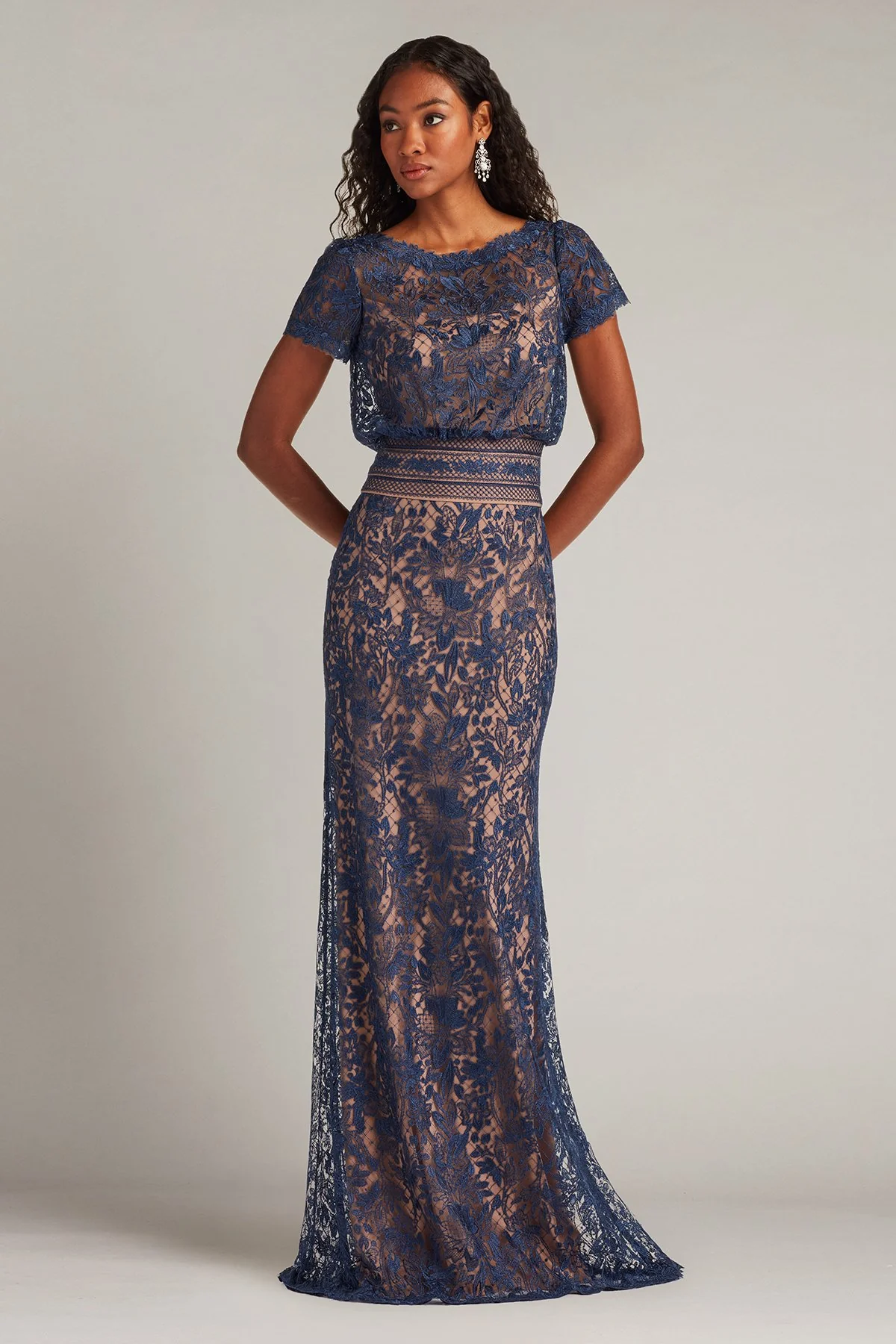 Calista Embroidered Blouson Gown - Special Events Unlimited