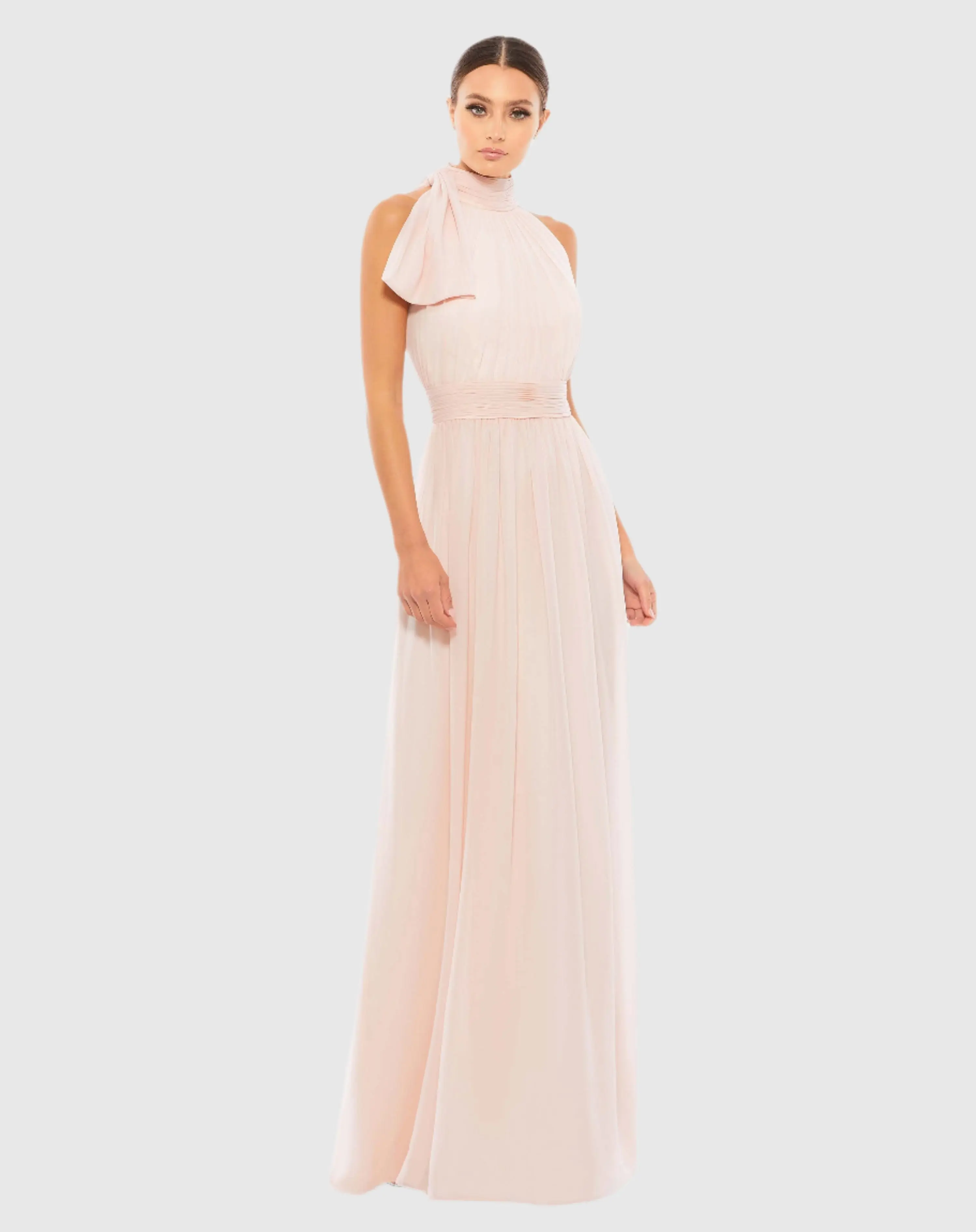 Pink High Neck Chiffon Gown - Special Events Unlimited