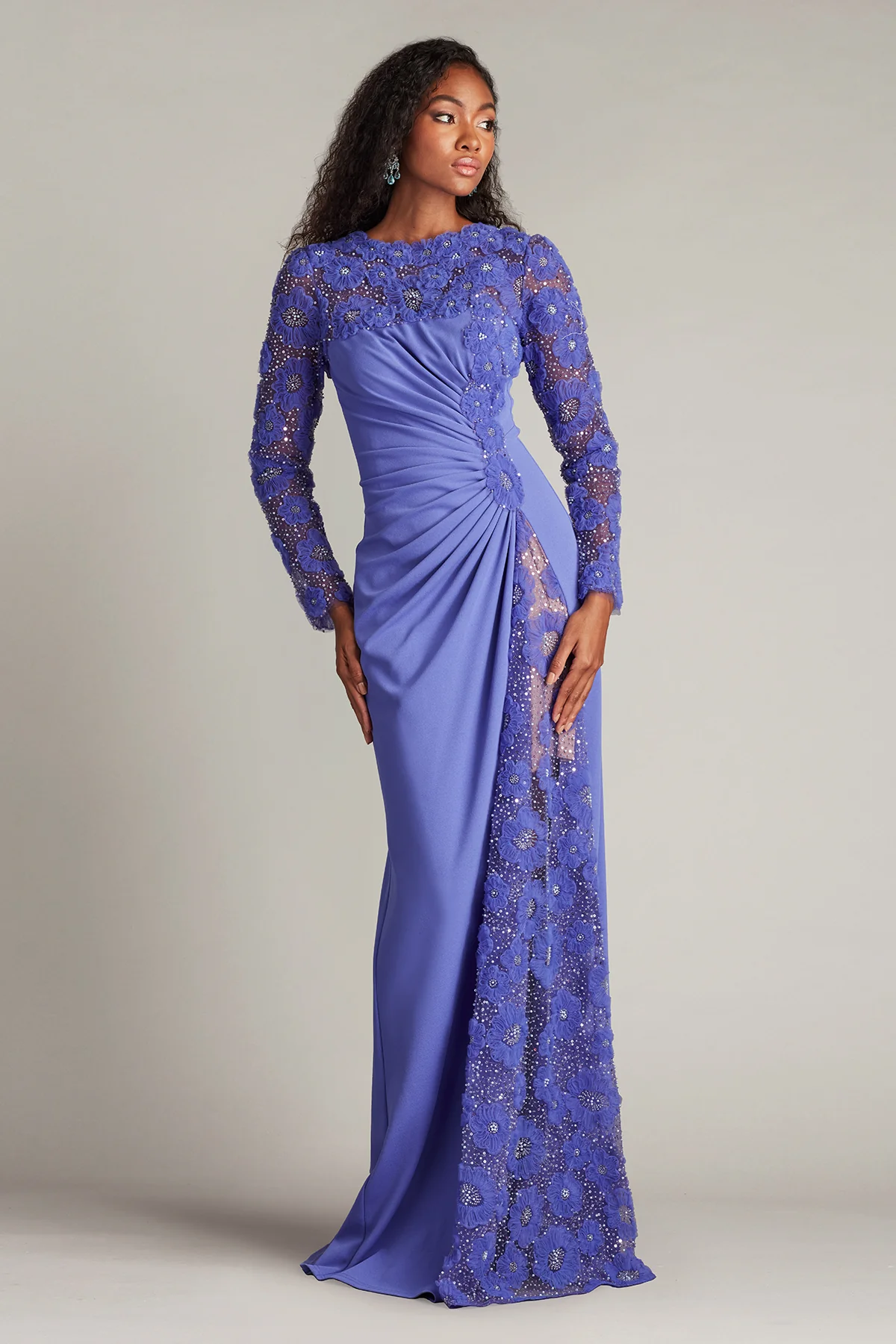Sagamore Ribbon Flower Embellished Gown - Special Events Unlimited