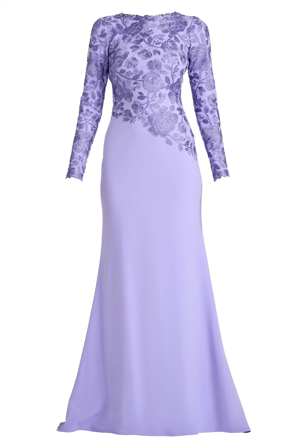 Kisha Embroidered Crepe Gown - Special Events Unlimited