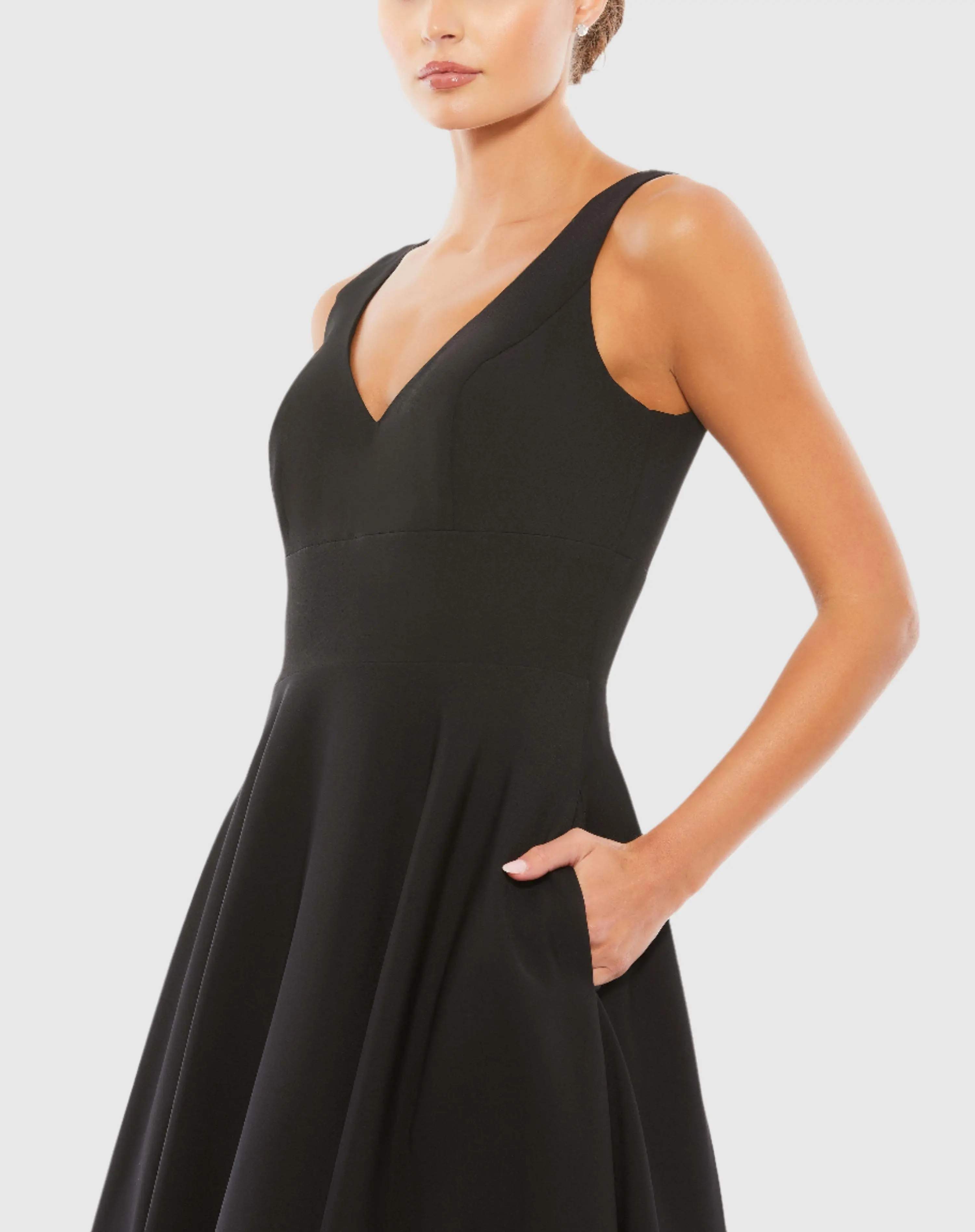Black Classic Sleeveless A-Line Gown with Pockets - Special Events Unlimited