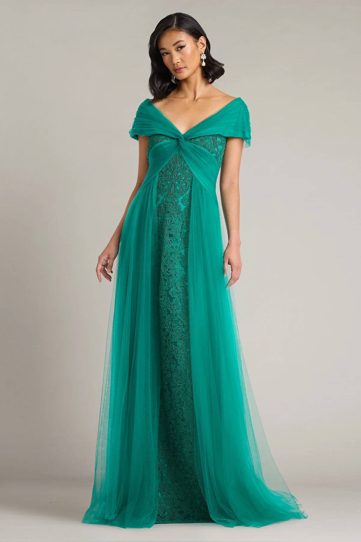 Parello Lotus Embroidered Tulle Gown - Special Events Unlimited