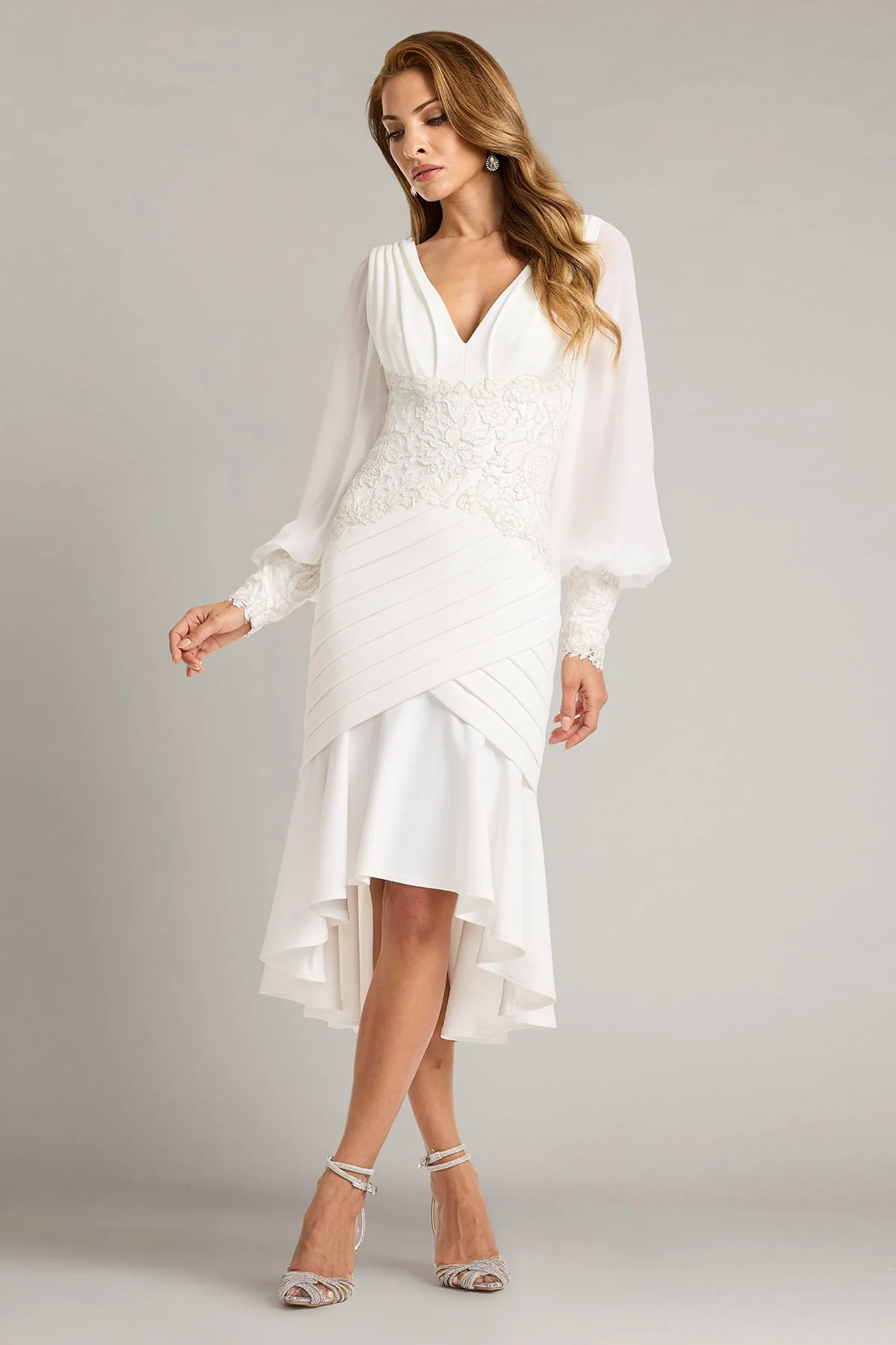 Kalina Blouson Sleeve High-Low Dress - Special Events Unlimited