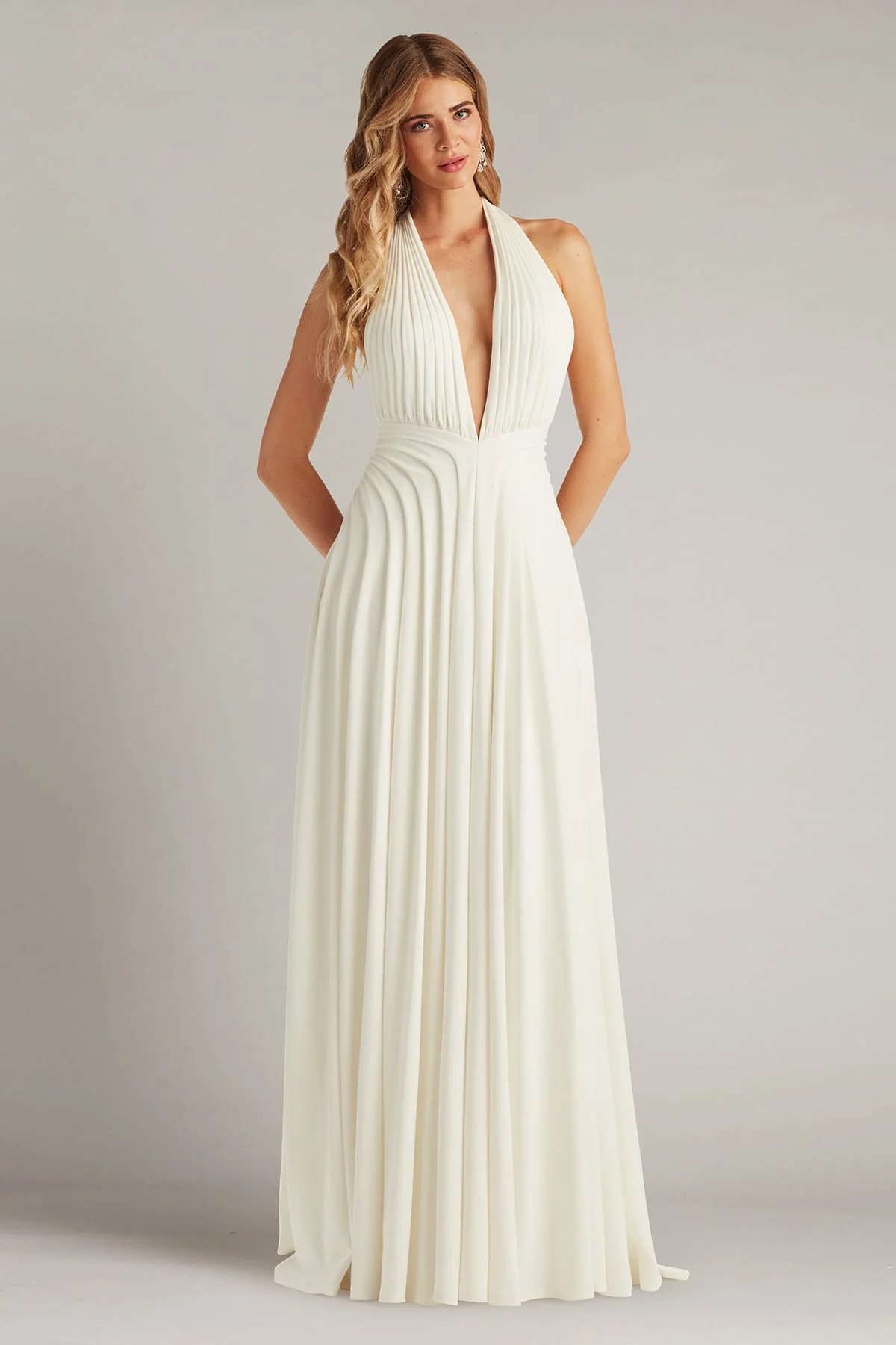 Zarelle Pleated Crepe Halter Gown - Special Events Unlimited