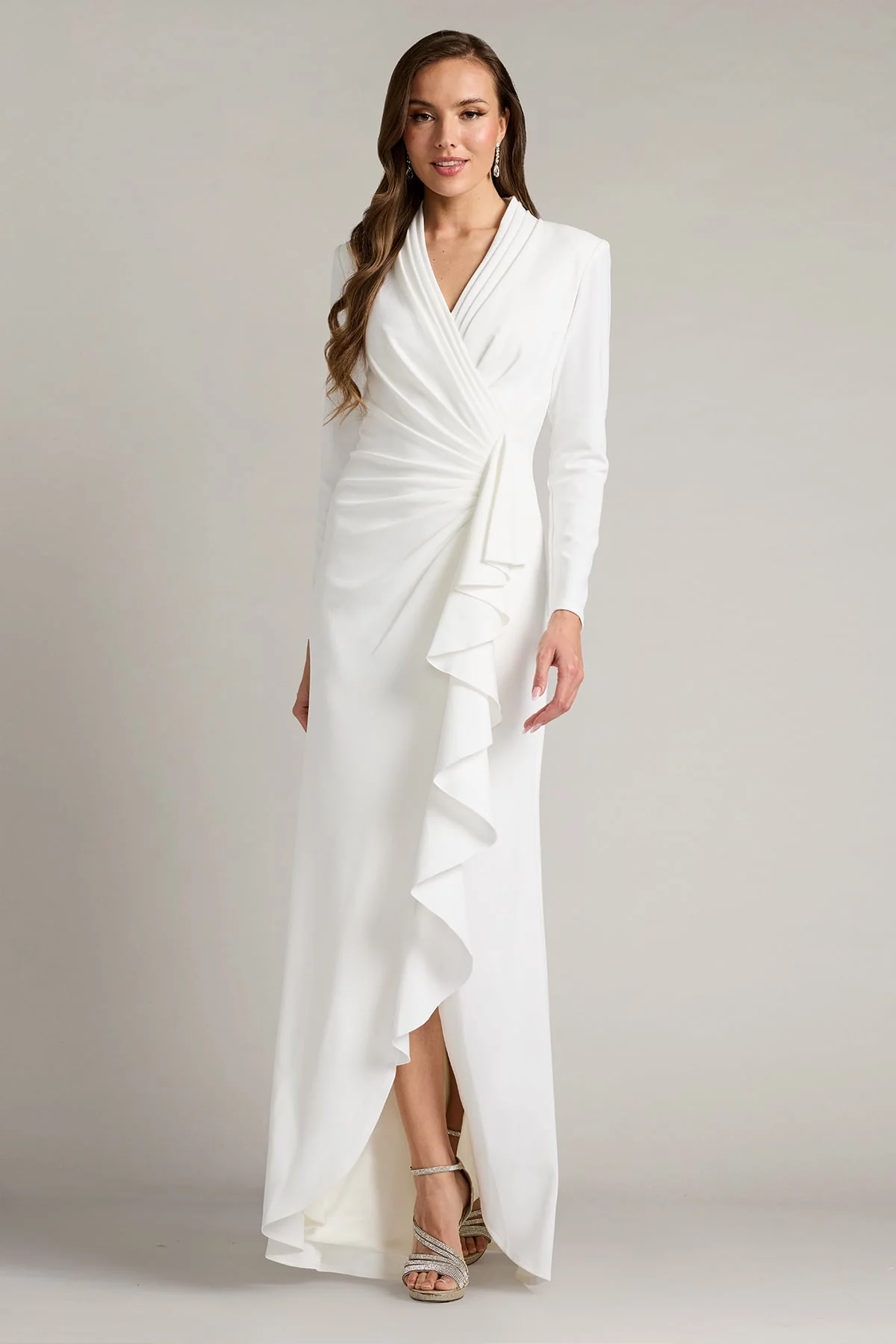 Markum Long-Sleeve Flounce Gown - Special Events Unlimited