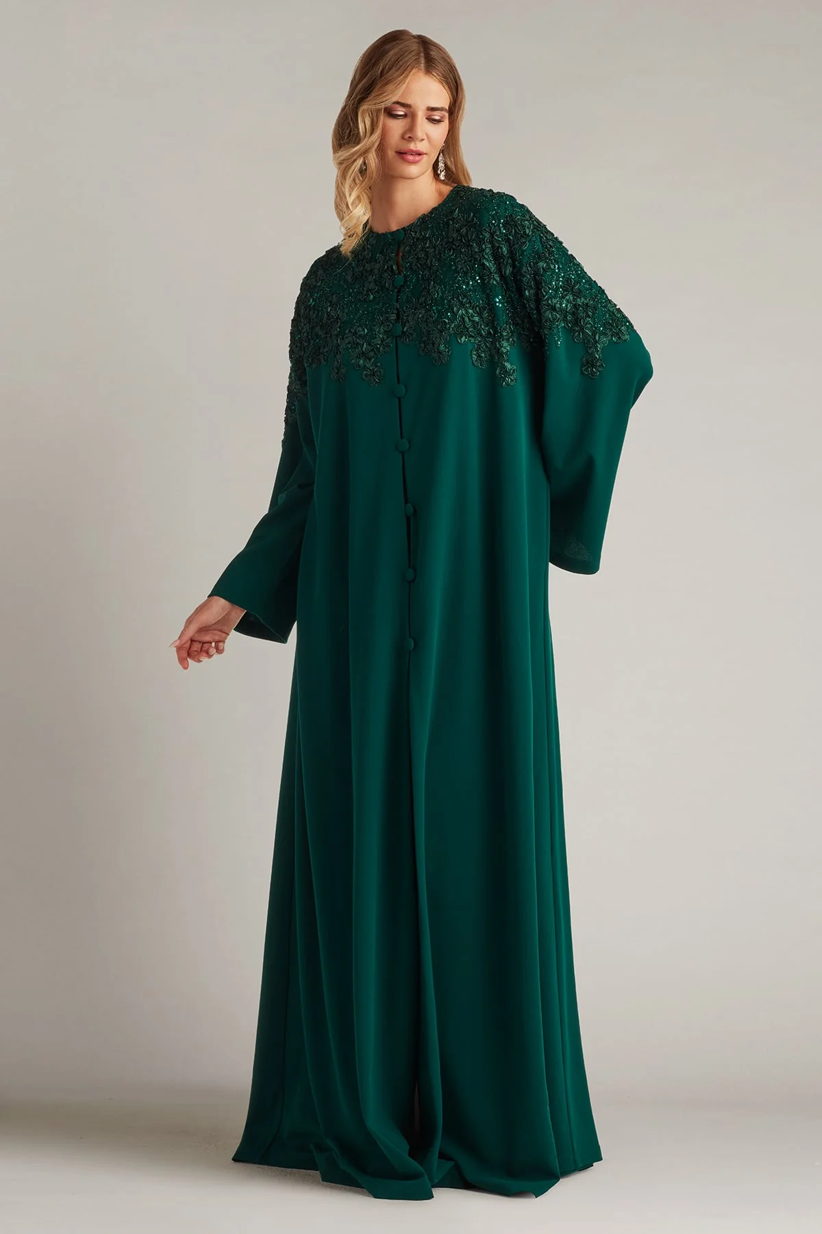 Burney Sequin Embroidered Caftan Gown - Special Events Unlimited