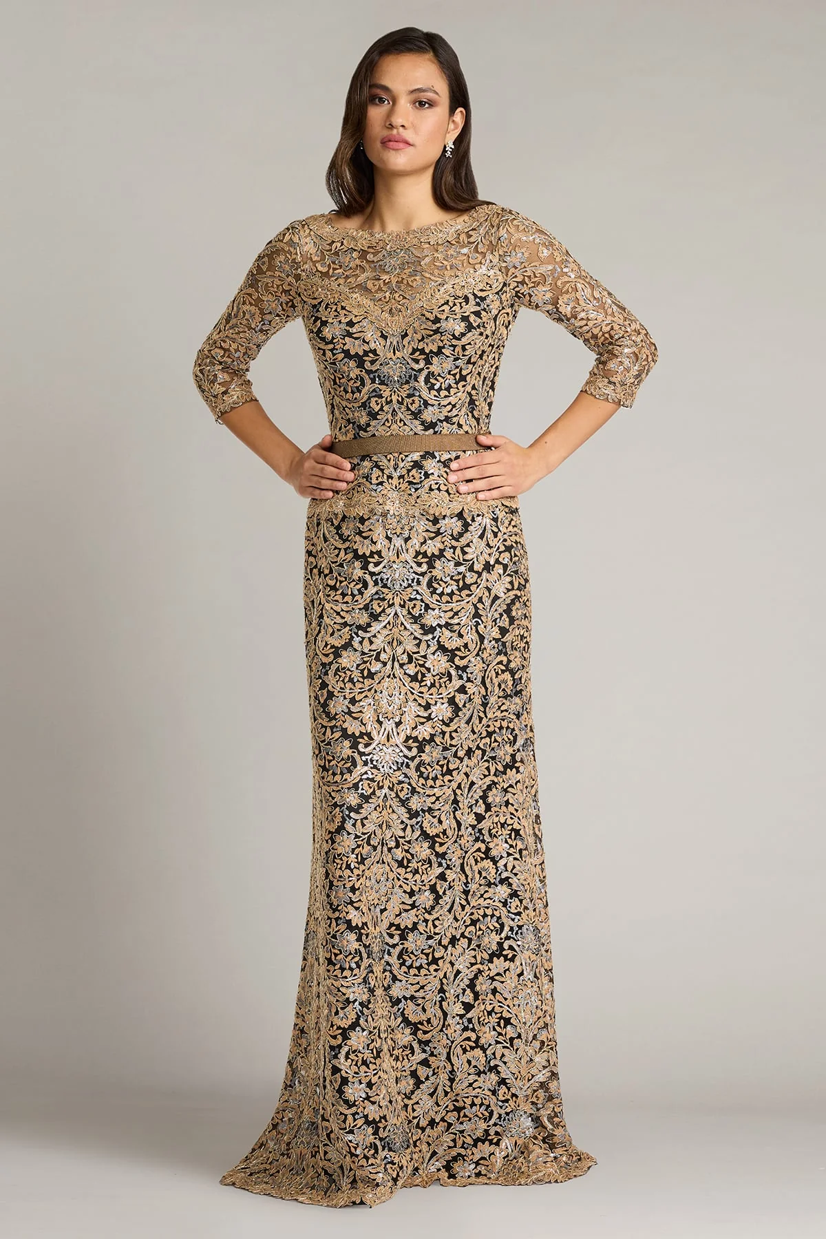Aziza Sequin Embroidered Tulle Gown - Special Events Unlimited