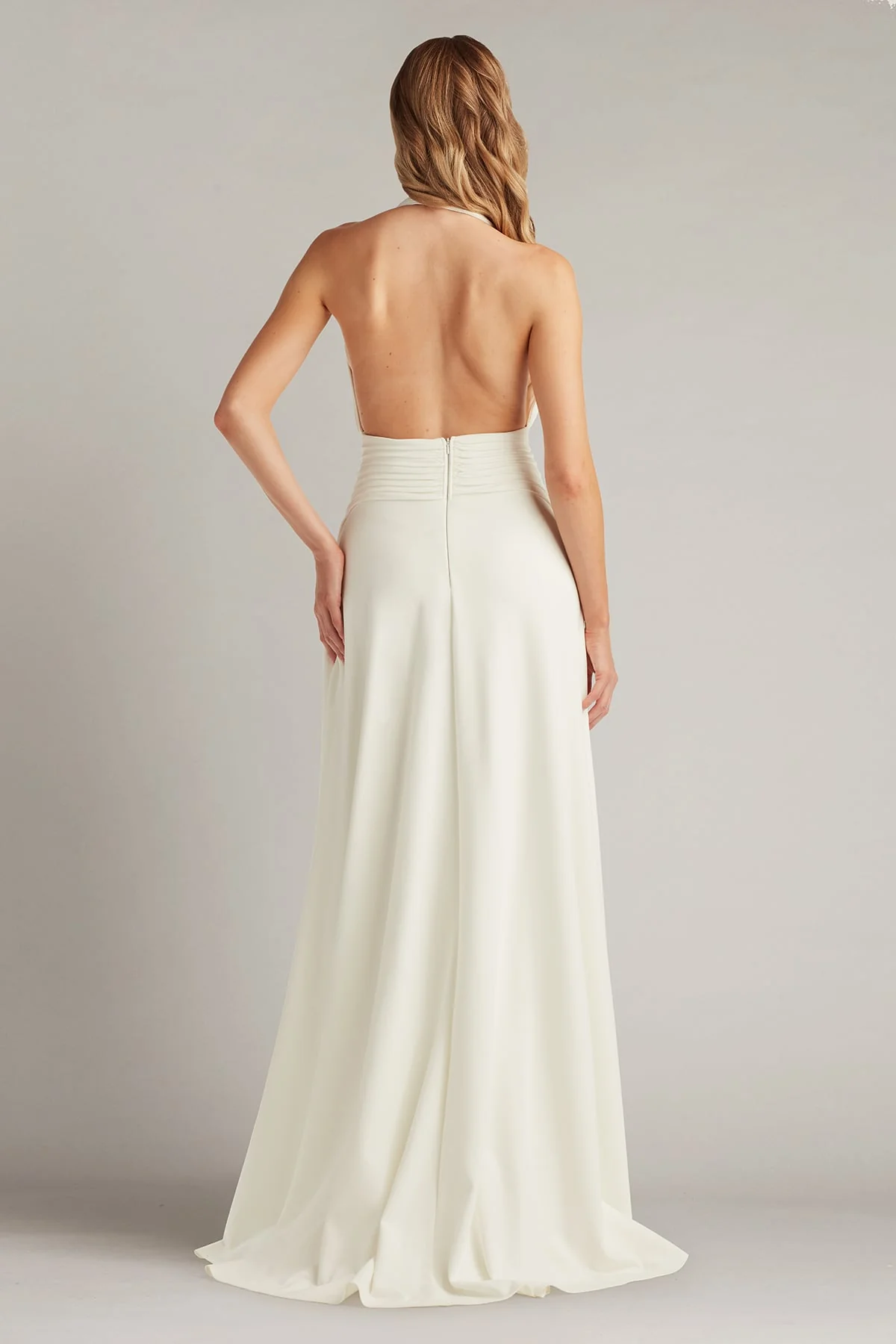 Zarelle Pleated Crepe Halter Gown - Special Events Unlimited