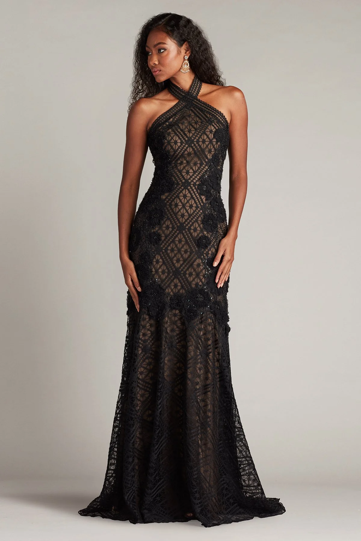 Lakota Embroidered Halter Gown - Special Events Unlimited