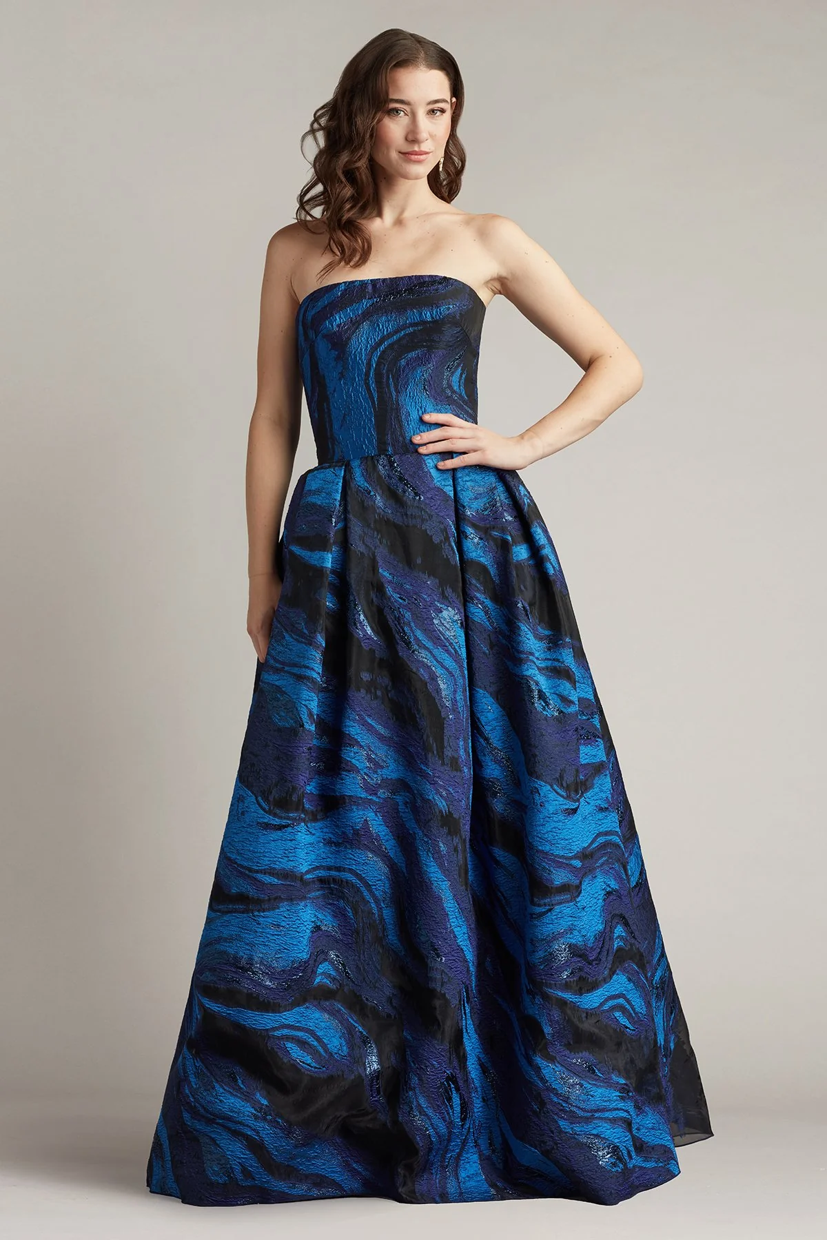 Valora Strapless Jacquard Ball Gown - Special Events Unlimited