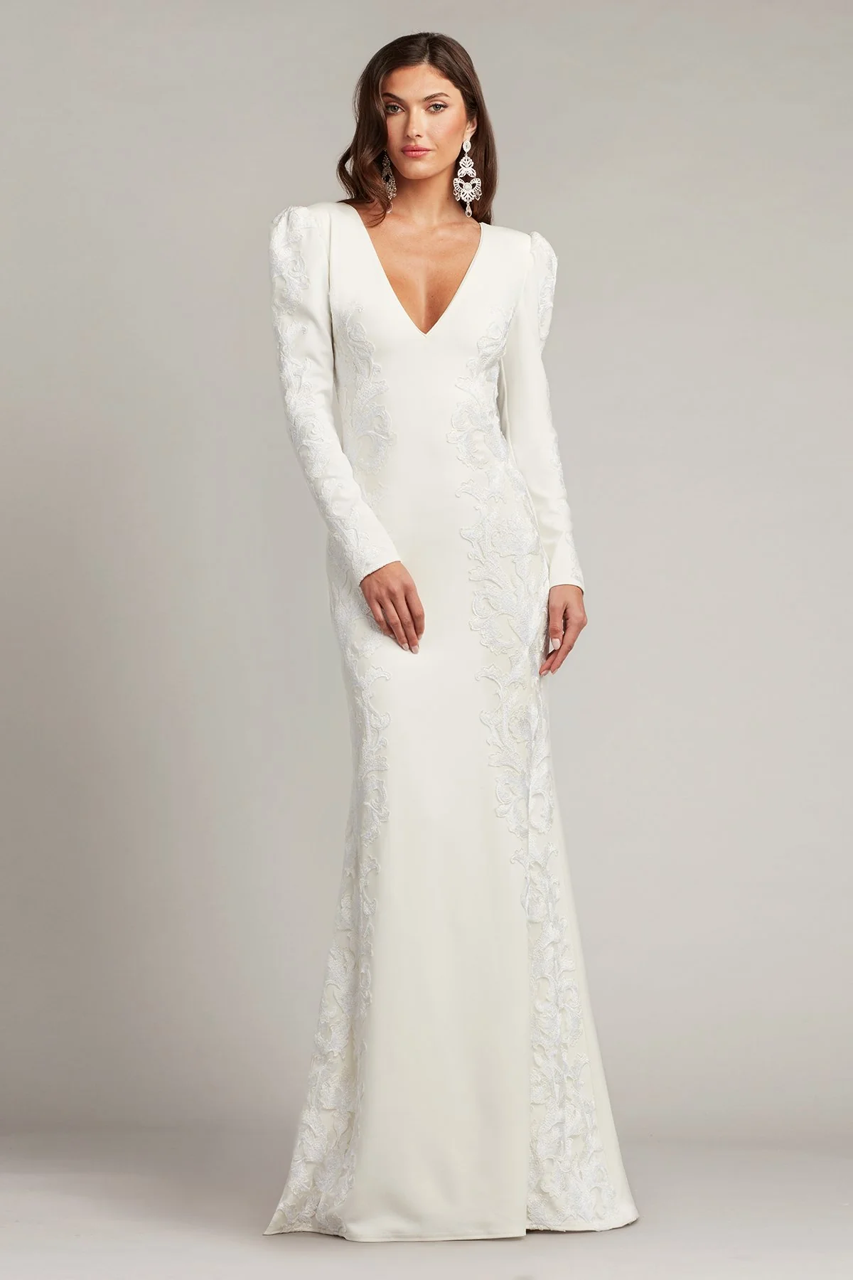 Irelina Puff Sleeve Embroidered Gown - Special Events Unlimited