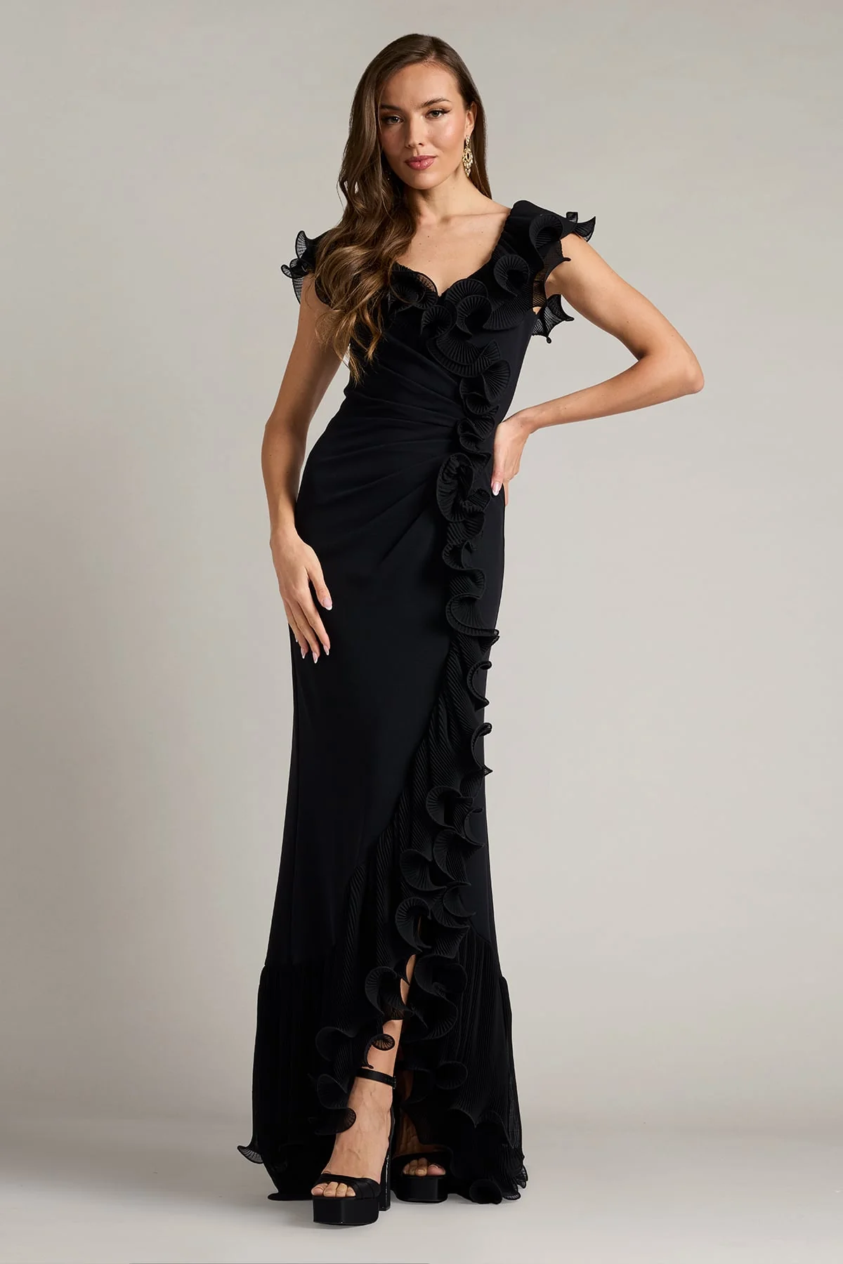 Leandra Cascading Ruffle Gown - Special Events Unlimited