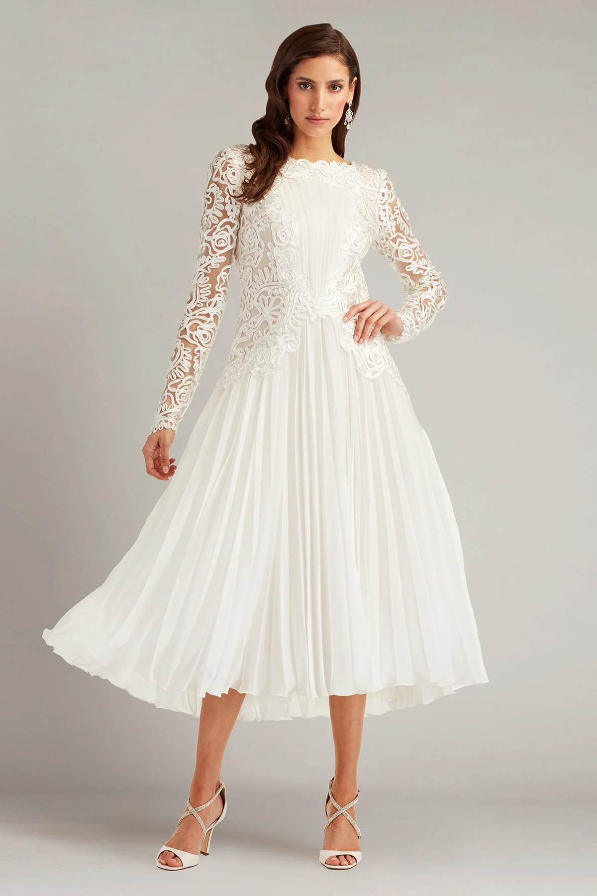 Caius Embroidered Illusion Midi Dress - Special Events Unlimited
