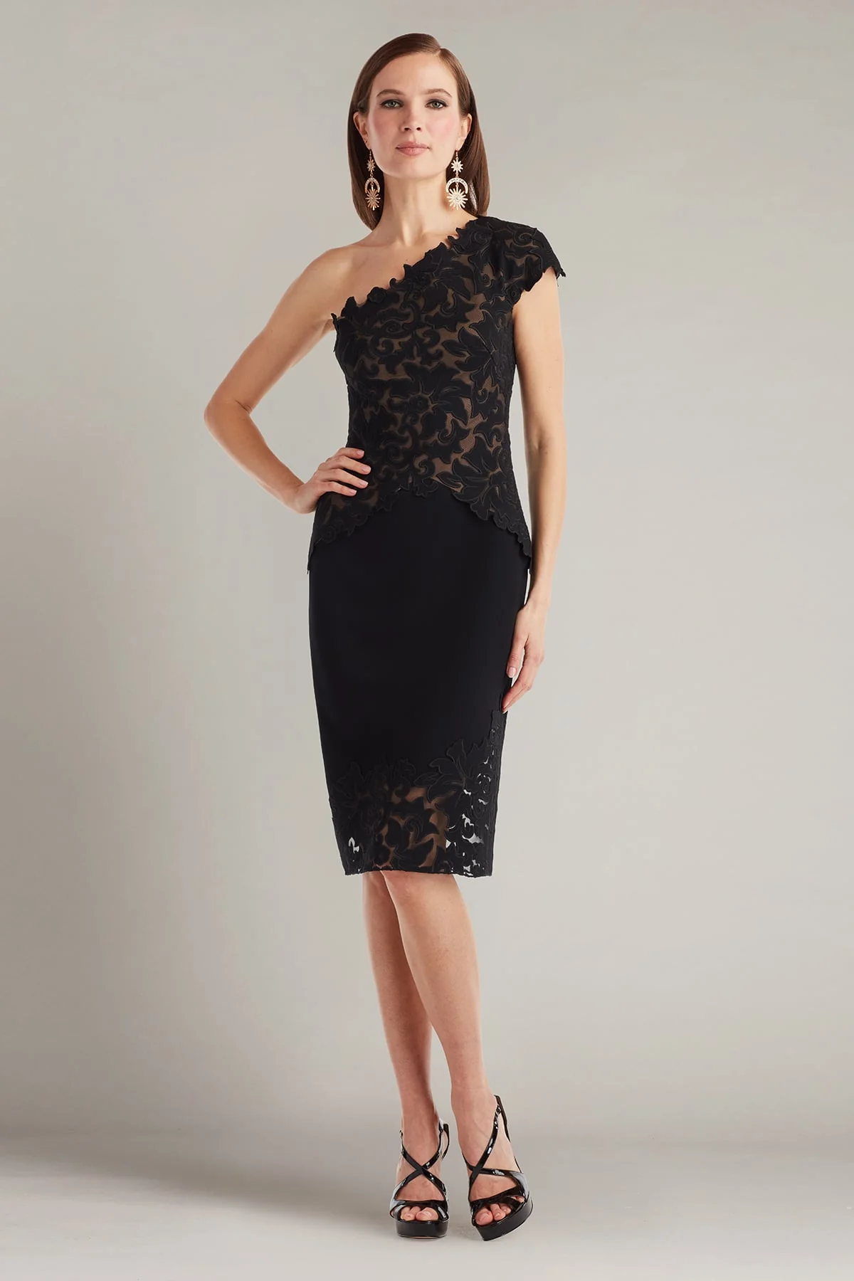 Rinelle Laser-Cut Crepe Dress - Special Events Unlimited
