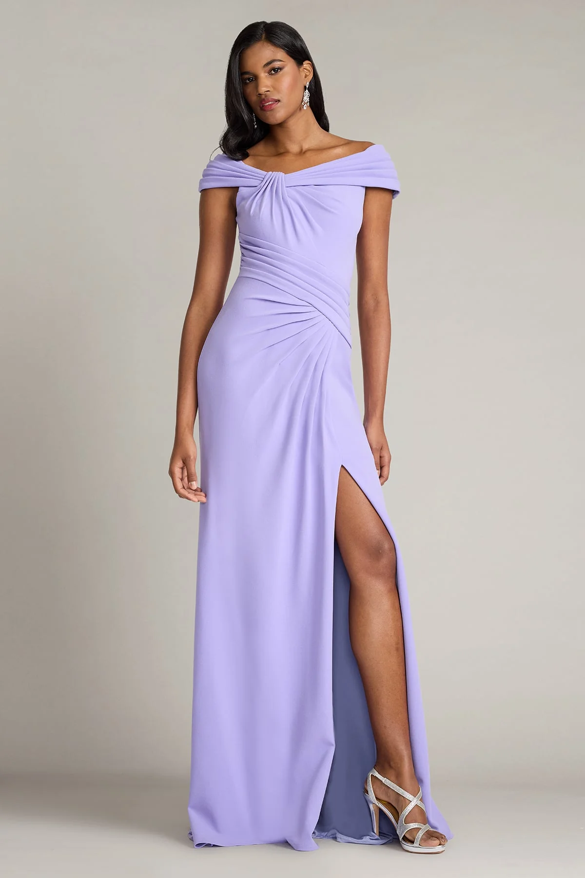 Bruner Draped Crepe Gown - Special Events Unlimited