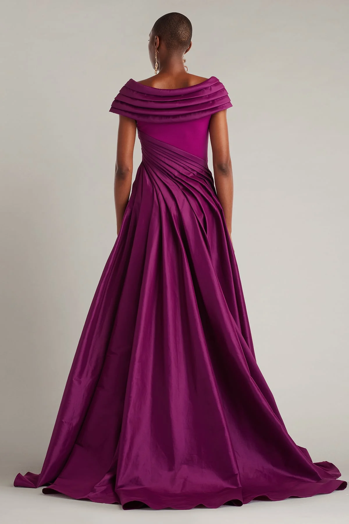 Blanka Draped Contrast Taffeta Ball Gown - Special Events Unlimited