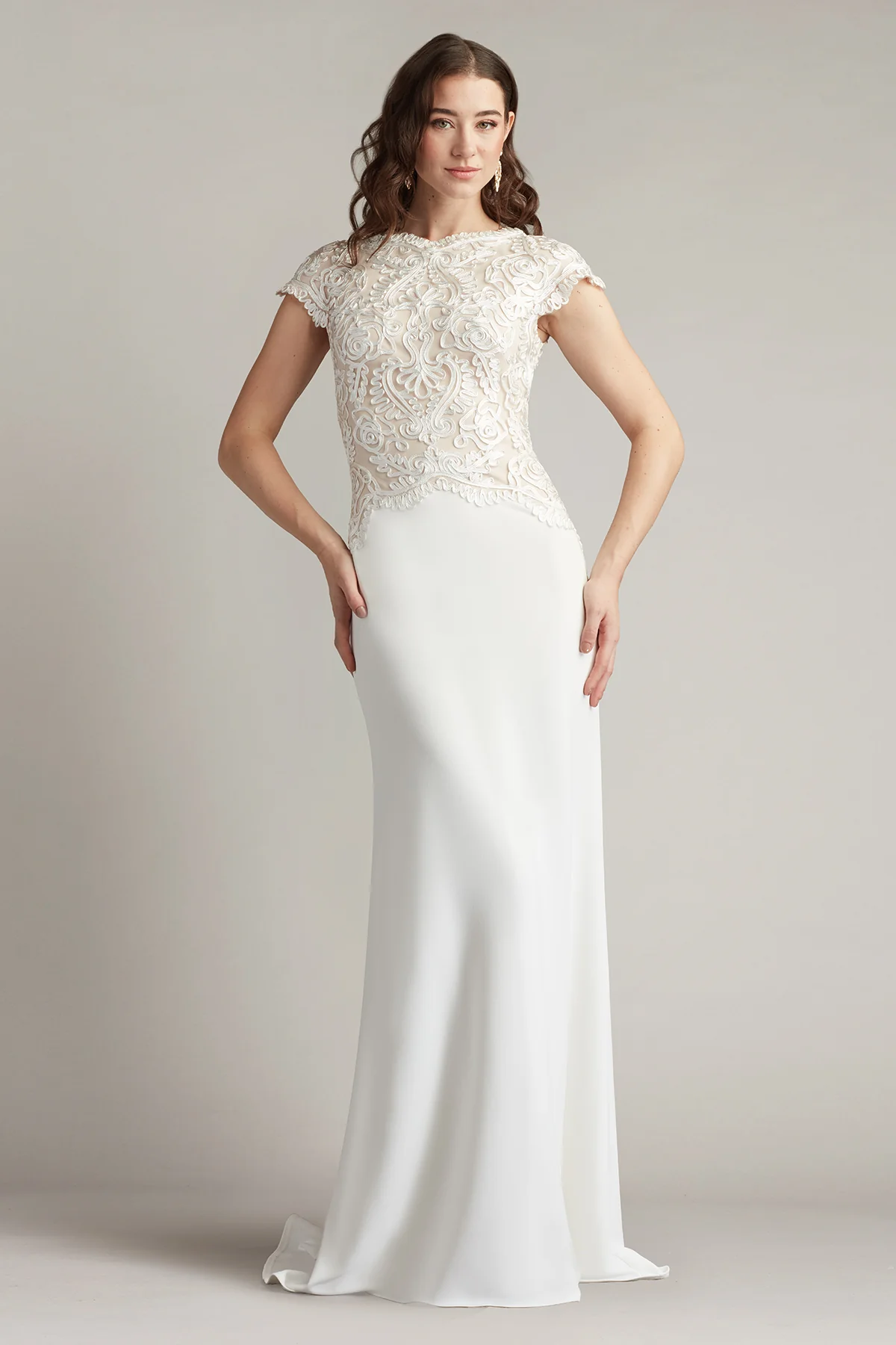 Isadora Embroidered Crepe Gown - Special Events Unlimited
