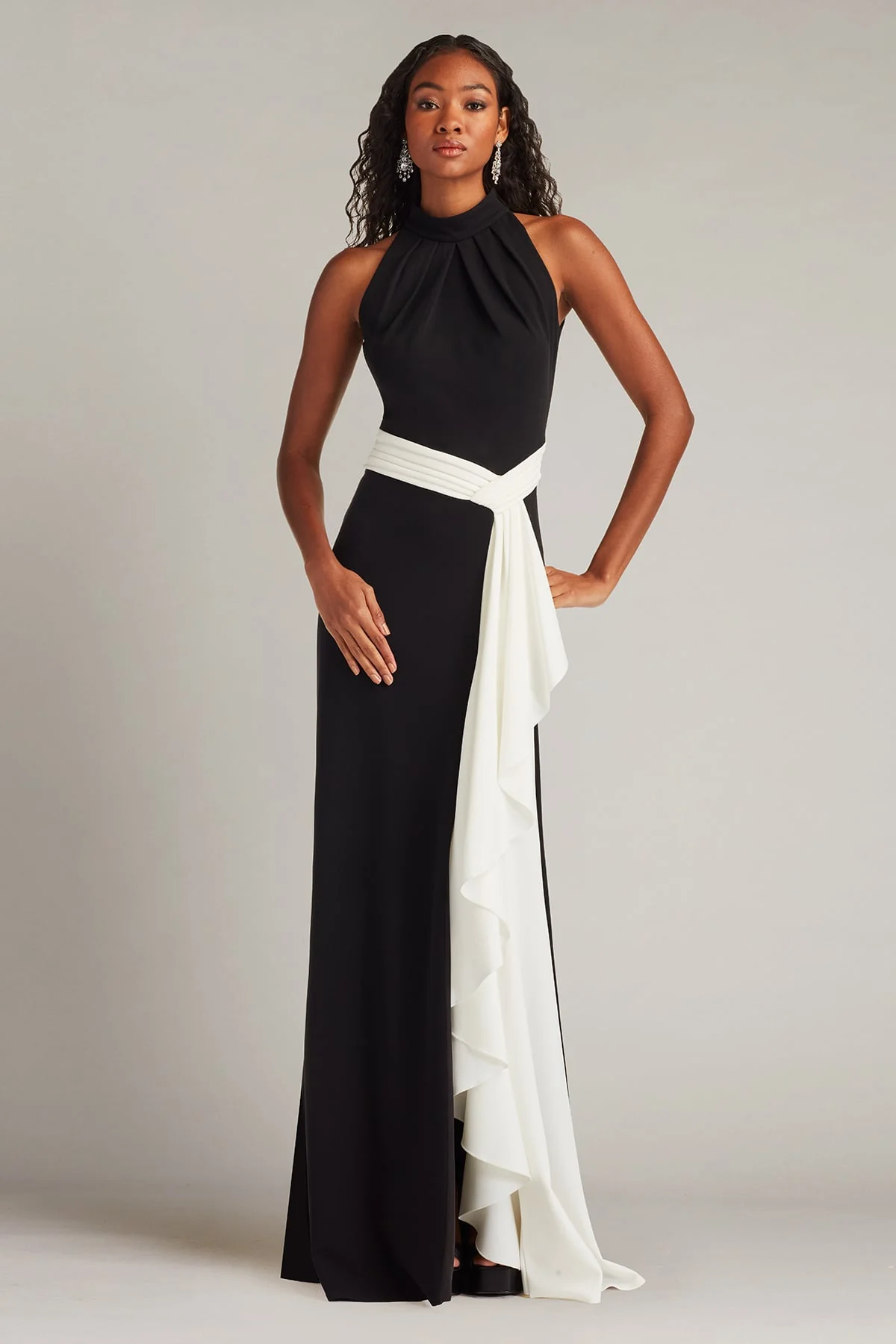 Pexa Waterfall Sash Gown - Special Events Unlimited