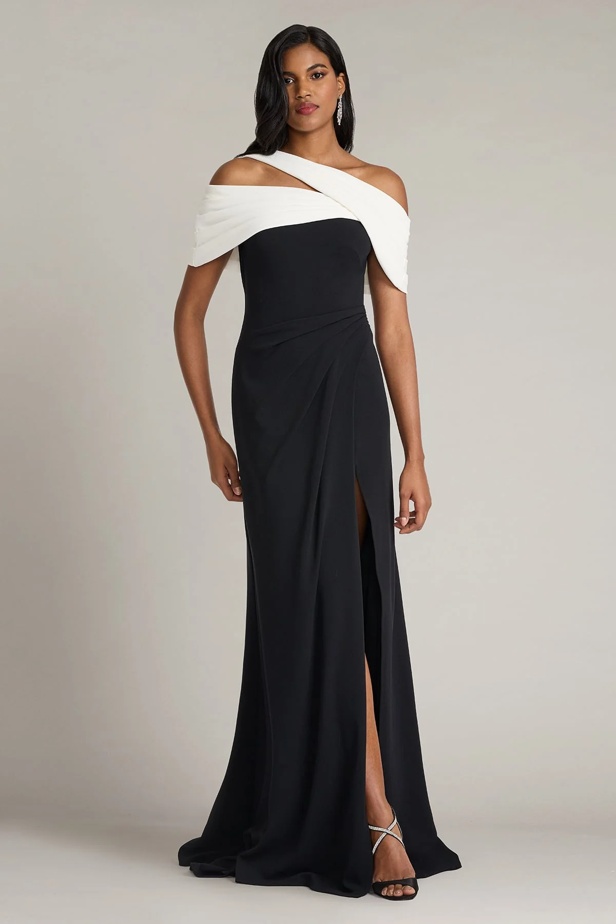 Sumit One-Shoulder Drape Gown - Special Events Unlimited
