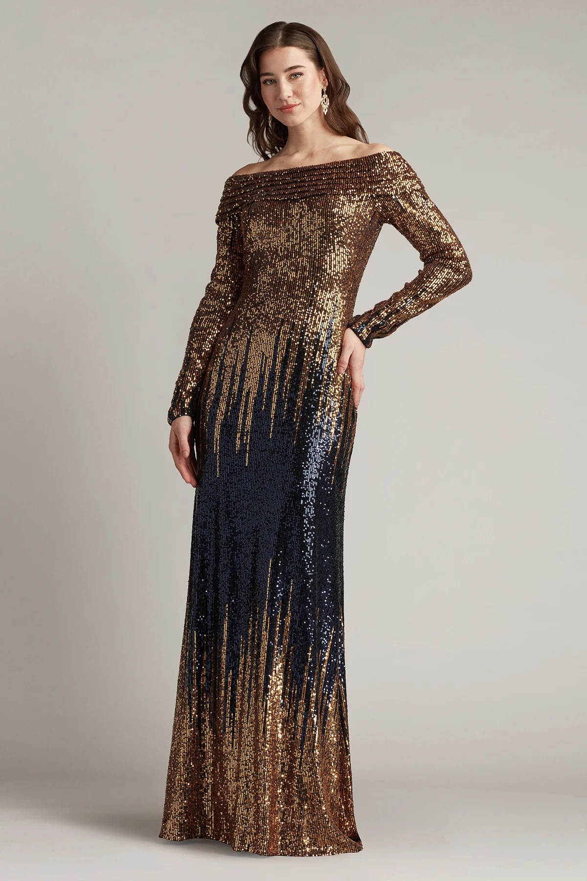 Vionne Off-Shoulder Sequin Gown - Special Events Unlimited