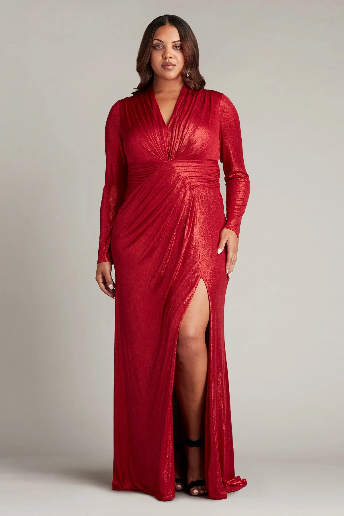 Imanie Draped Lamé Gown - PLUS SIZE - Special Events Unlimited