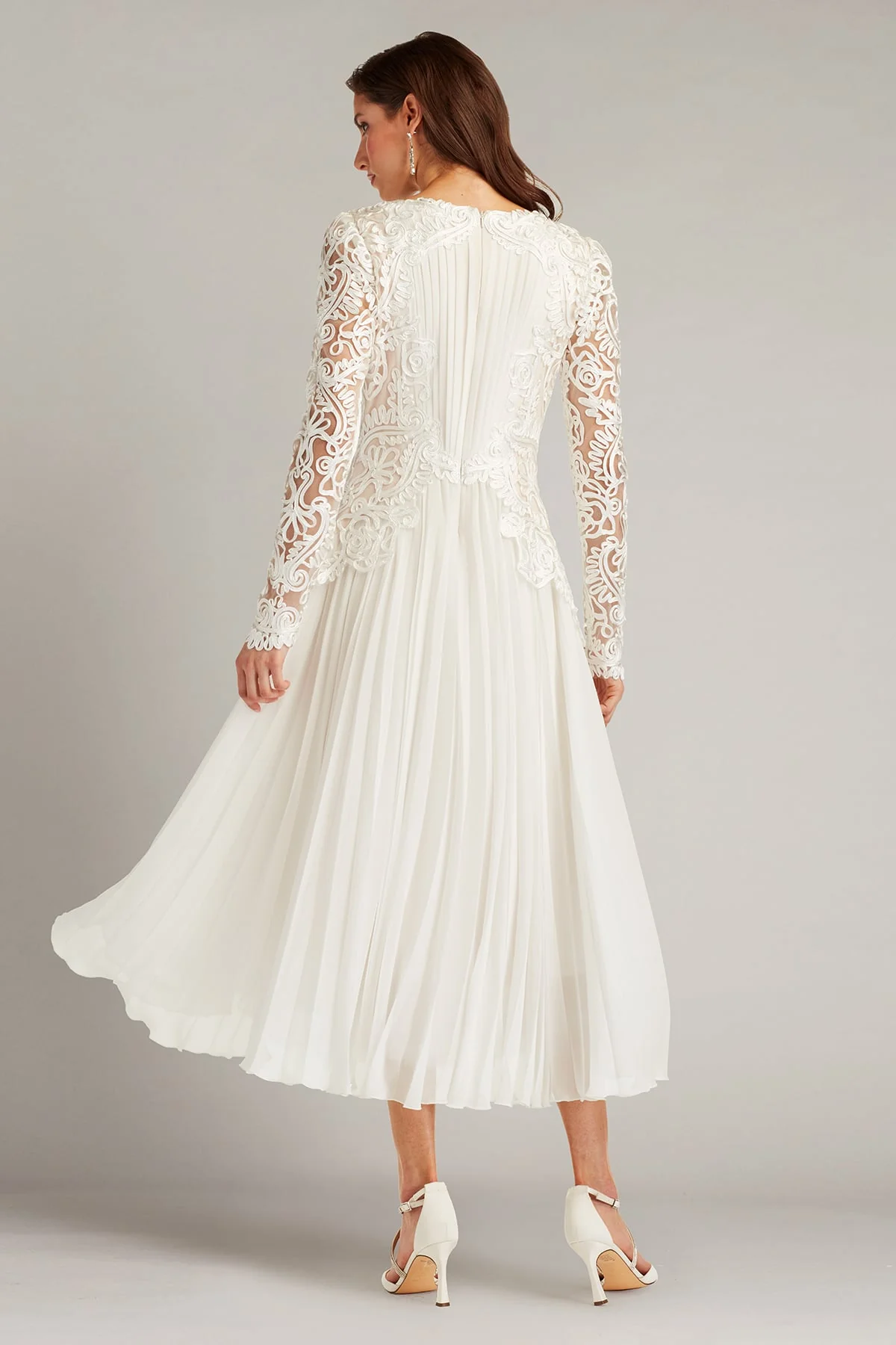 Caius Embroidered Illusion Midi Dress - Special Events Unlimited