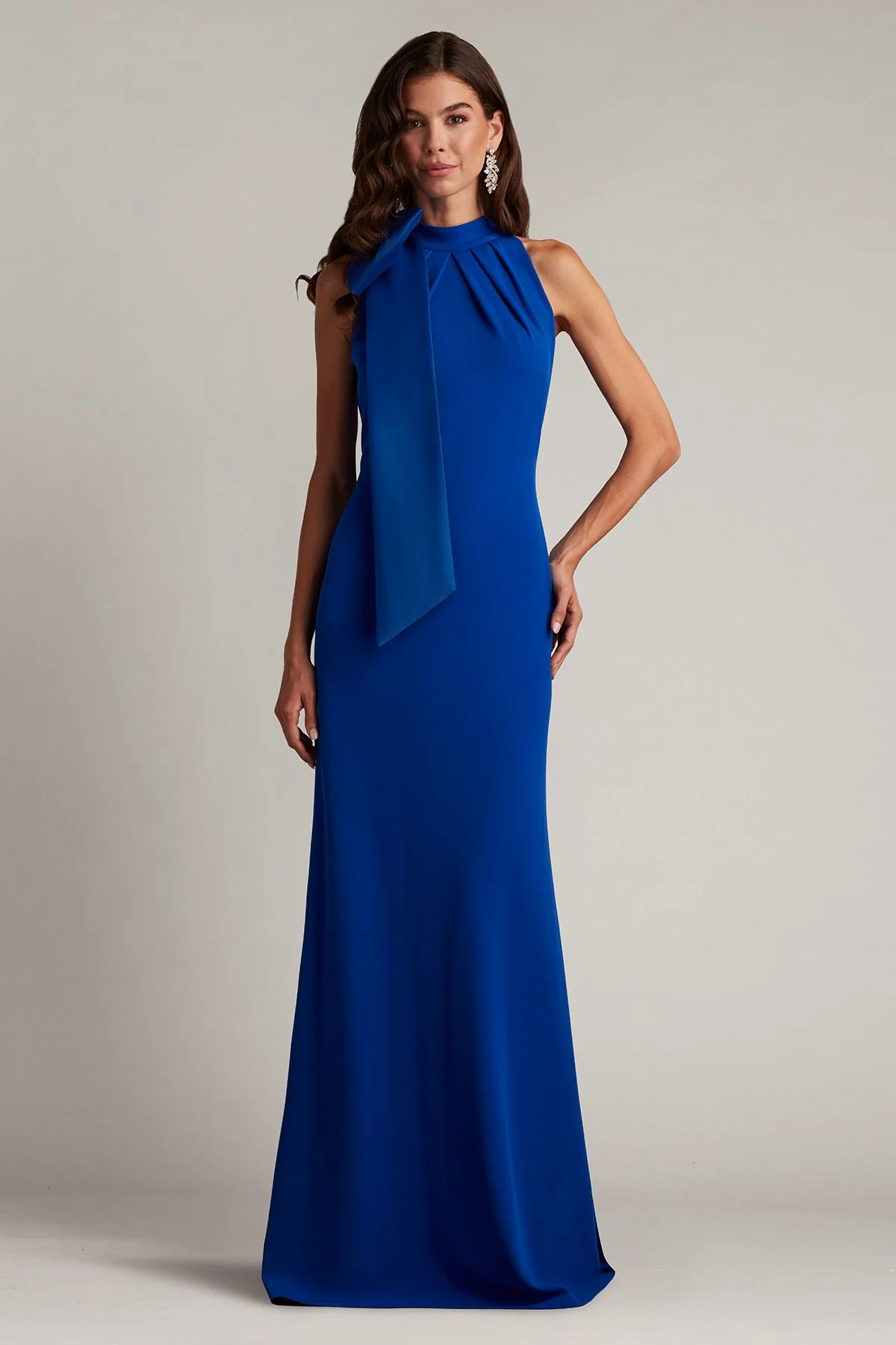 Sims Taffeta Shoulder Bow Halter Gown - Special Events Unlimited