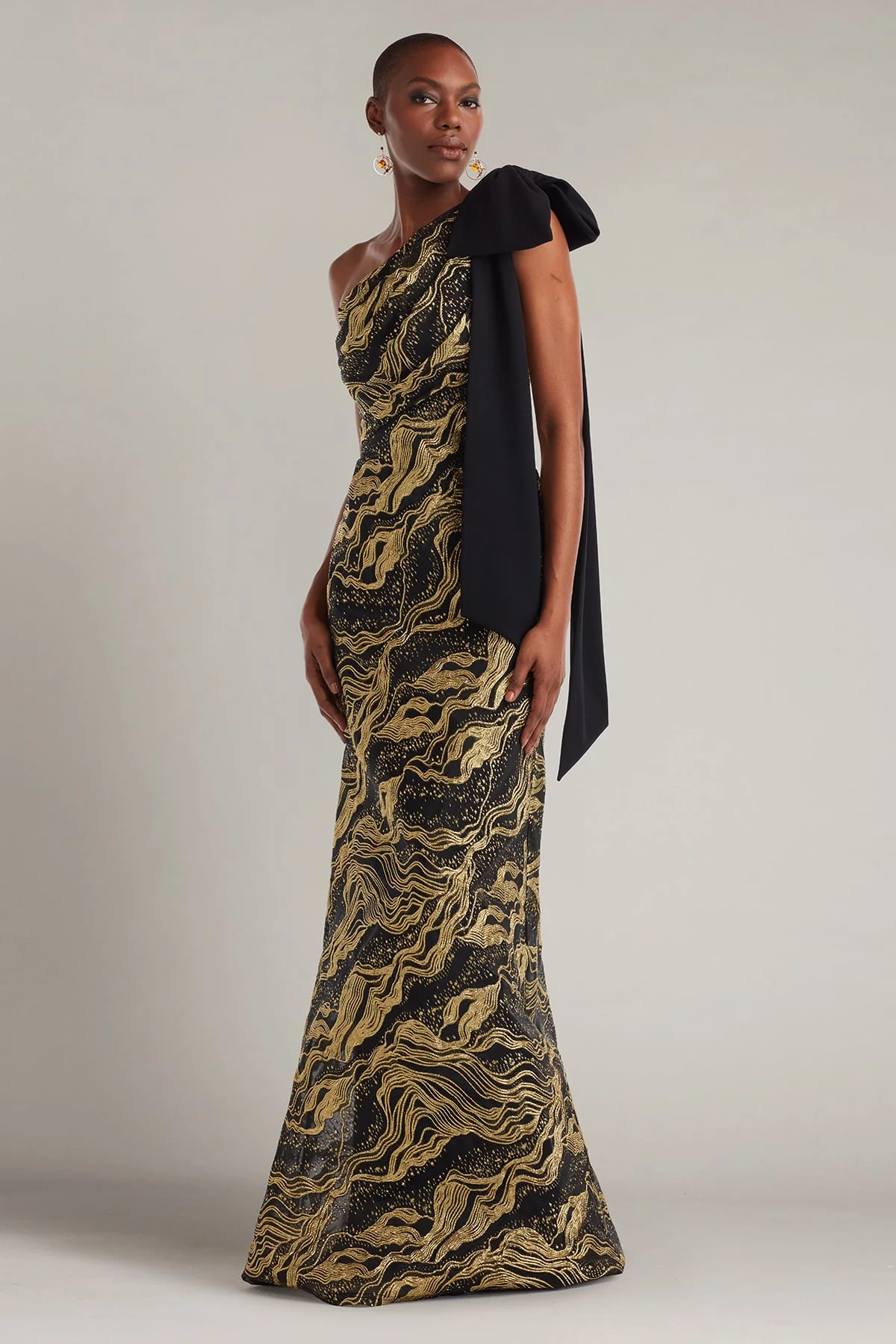 Shariza Bow-Shoulder Gown - Special Events Unlimited