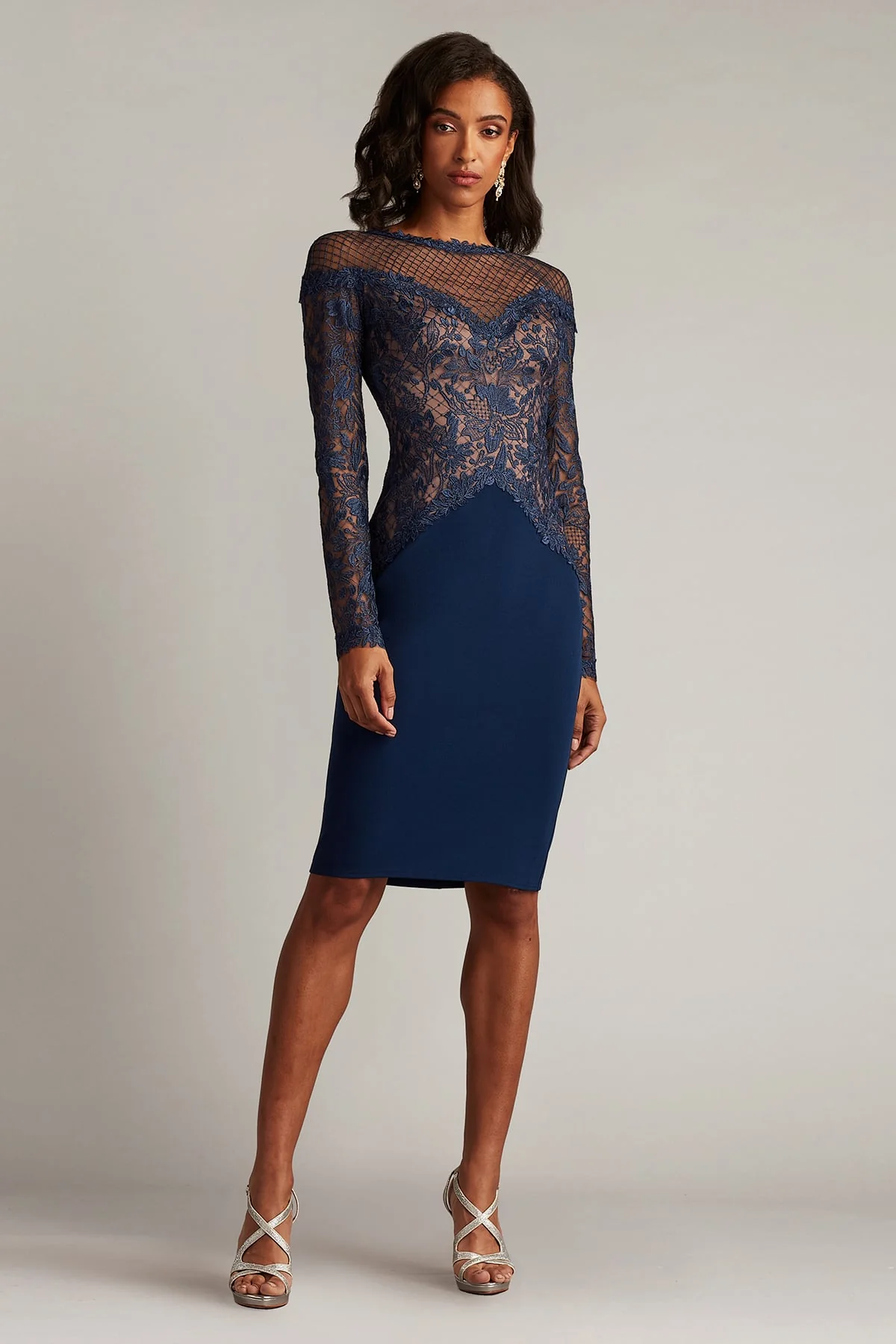 Lisette Embroidered Illusion Dress - Special Events Unlimited