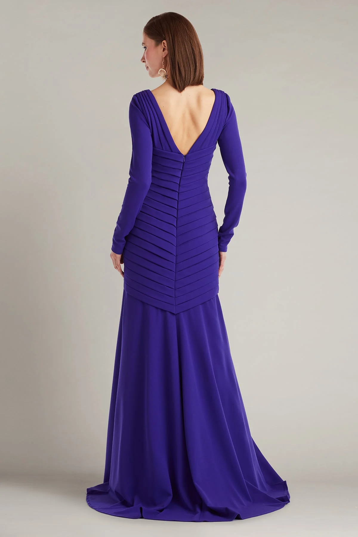 Keris Shutter-Pleated Crepe Gown - Special Events Unlimited