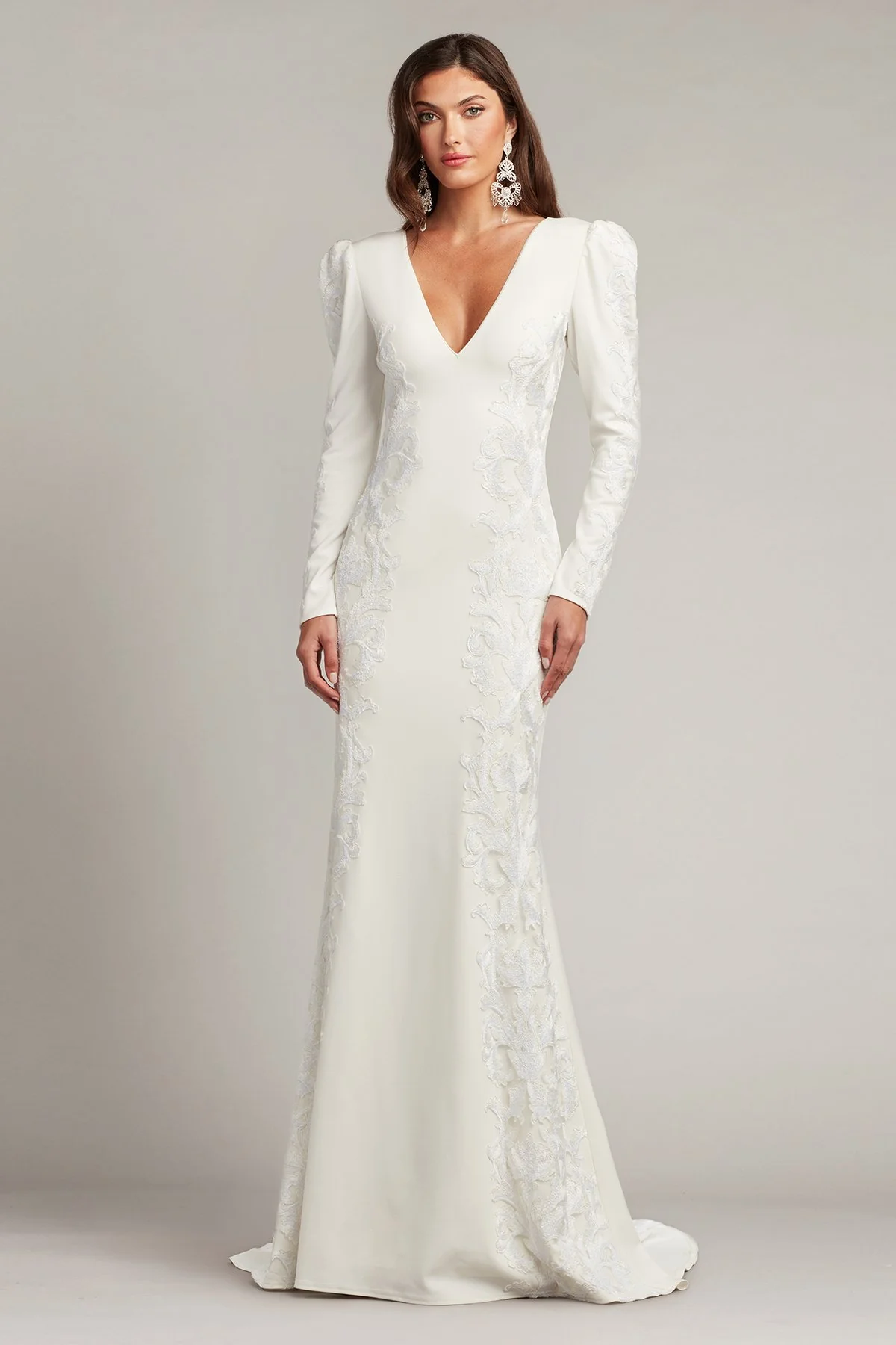 Irelina Puff Sleeve Embroidered Gown - Special Events Unlimited