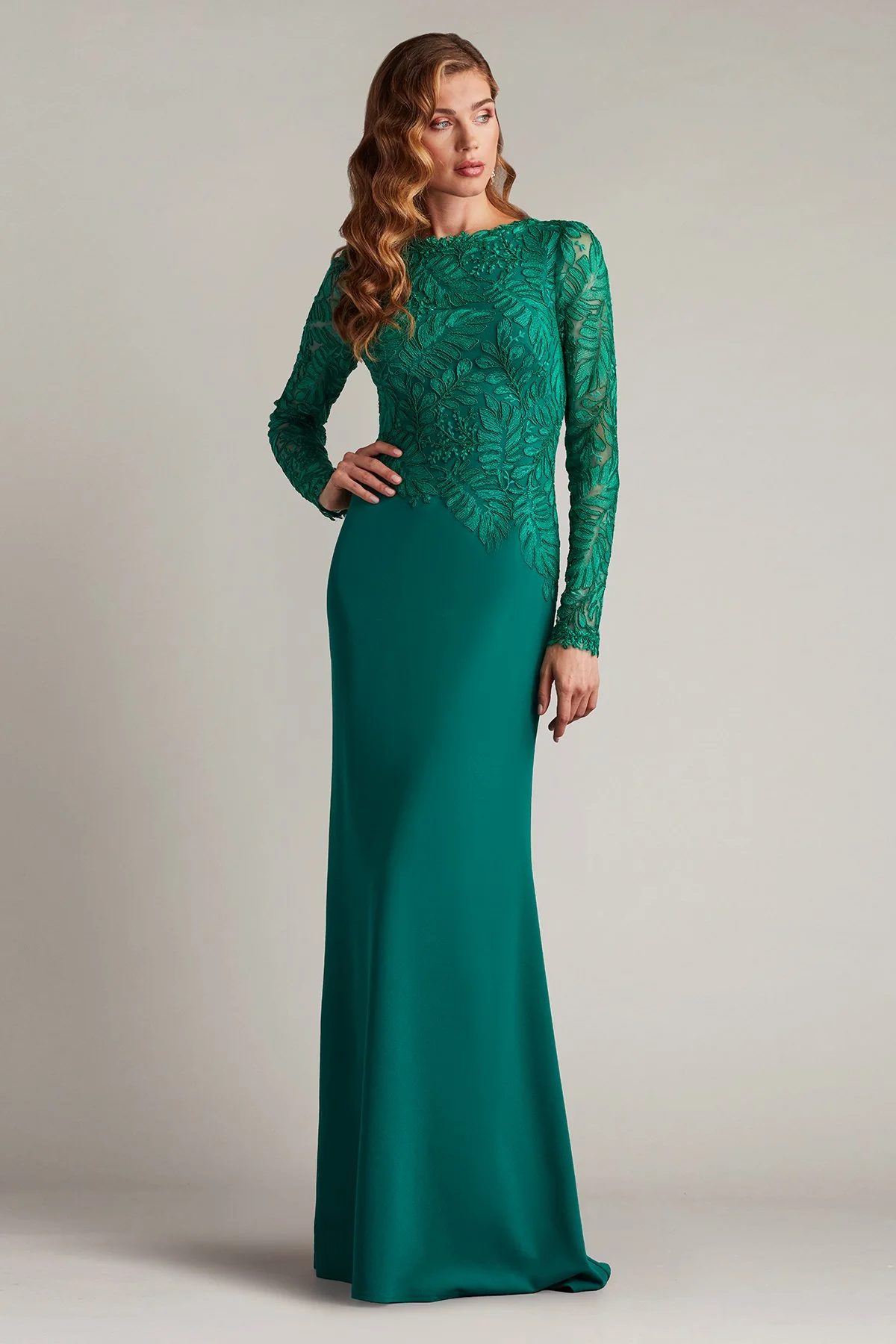 Caliste Embroidered Crepe Gown - Special Events Unlimited