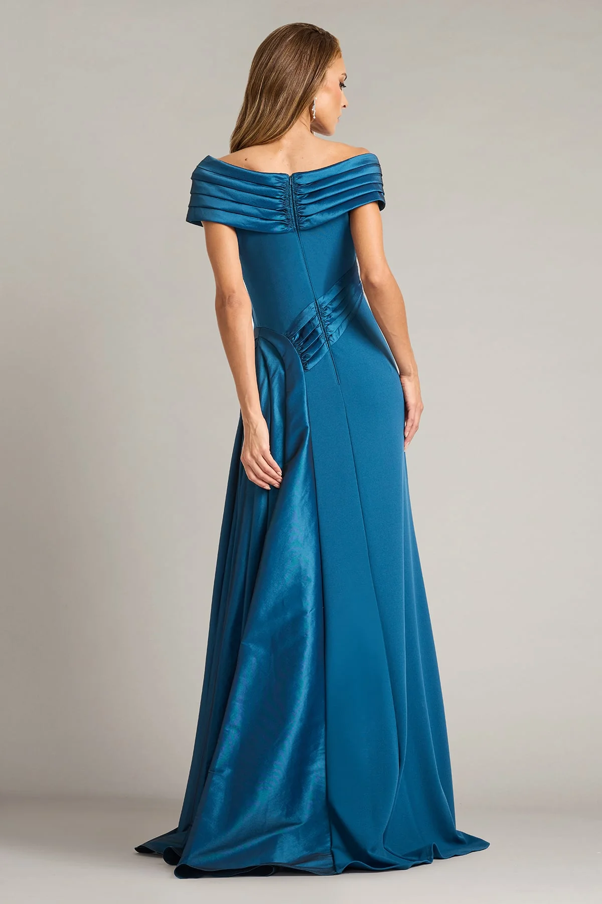 Elysian Draped Overlay Train Gown - Special Events Unlimited