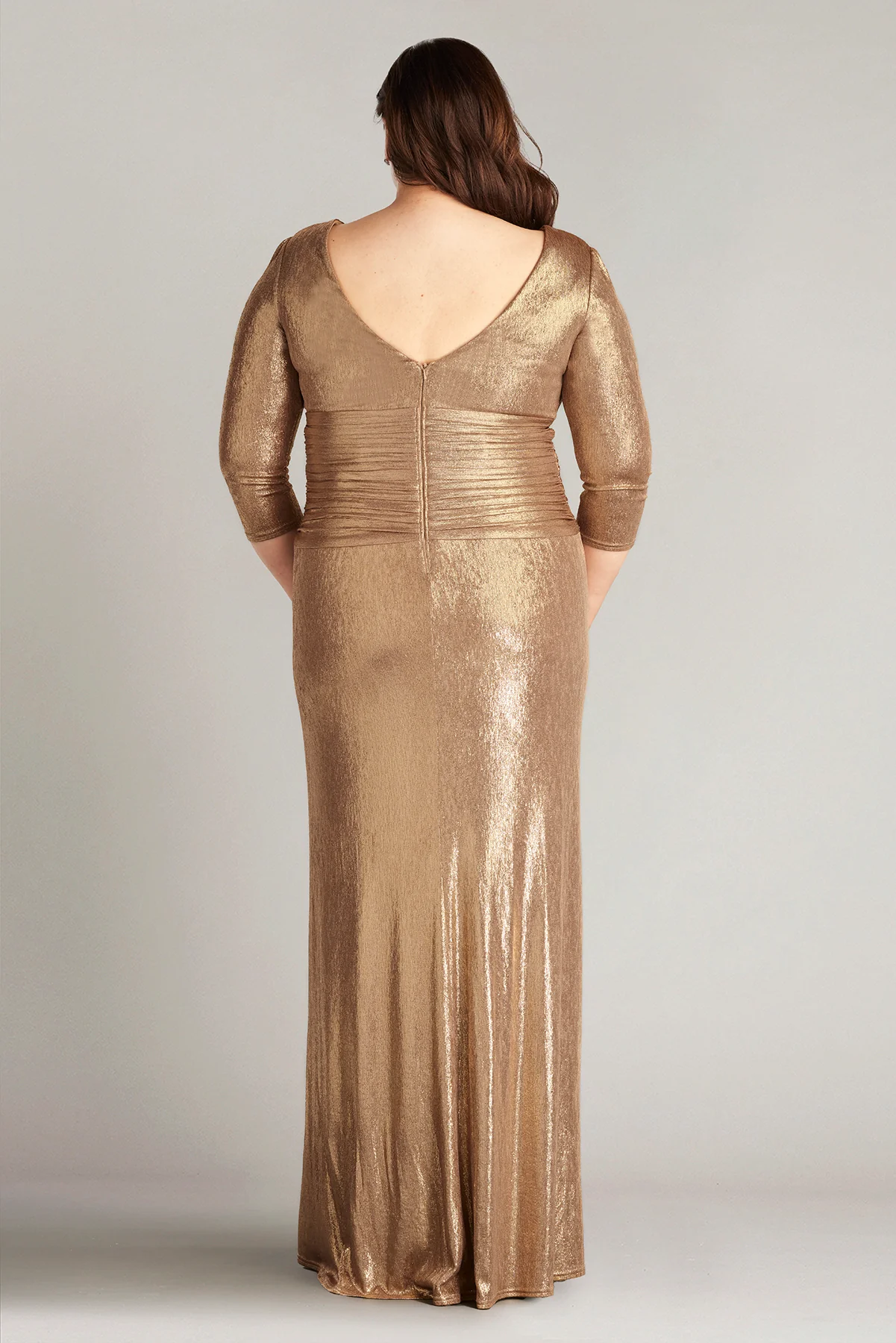 Ryah Metallic Twist Drape Gown - PLUS SIZE - Special Events Unlimited