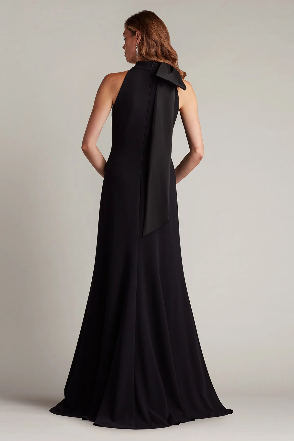 Sims Taffeta Shoulder Bow Halter Gown - Special Events Unlimited