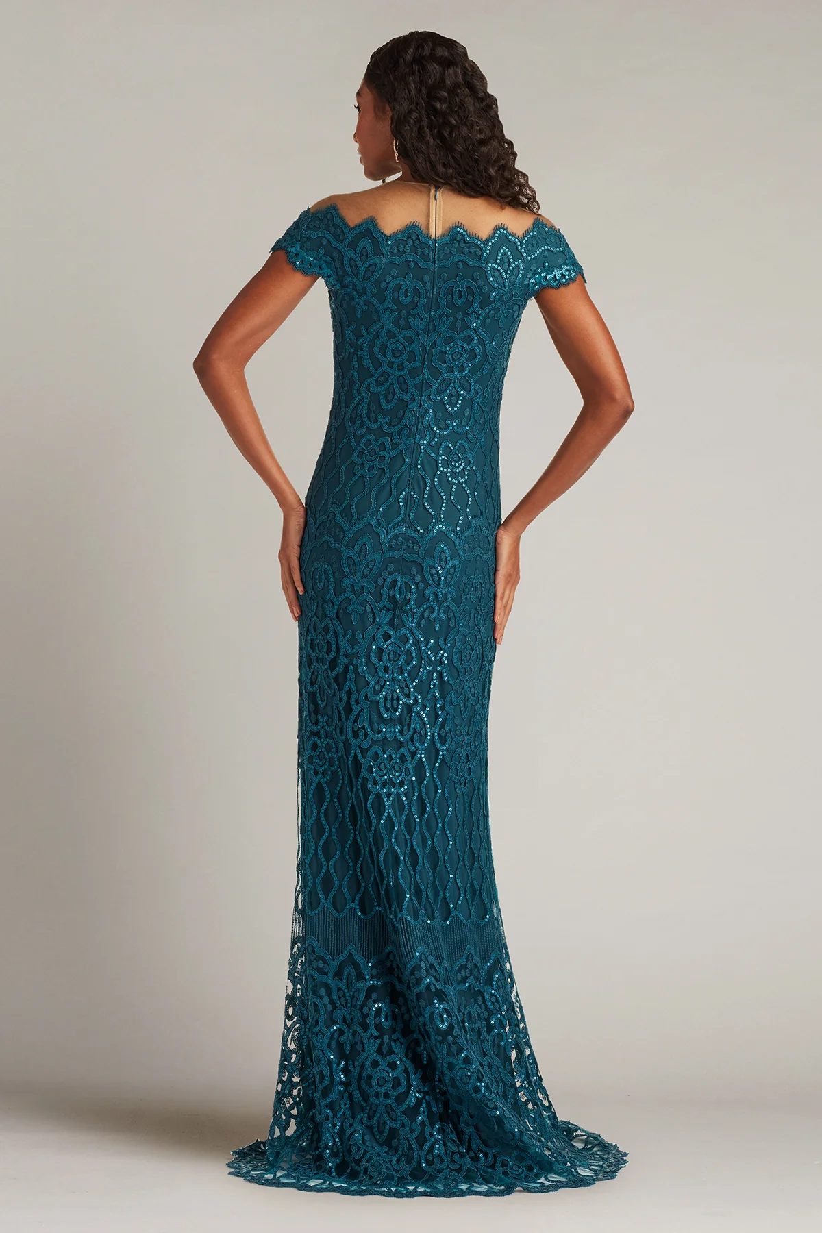 Rater Sequin Embroidered Off-Shoulder Gown - Special Events Unlimited