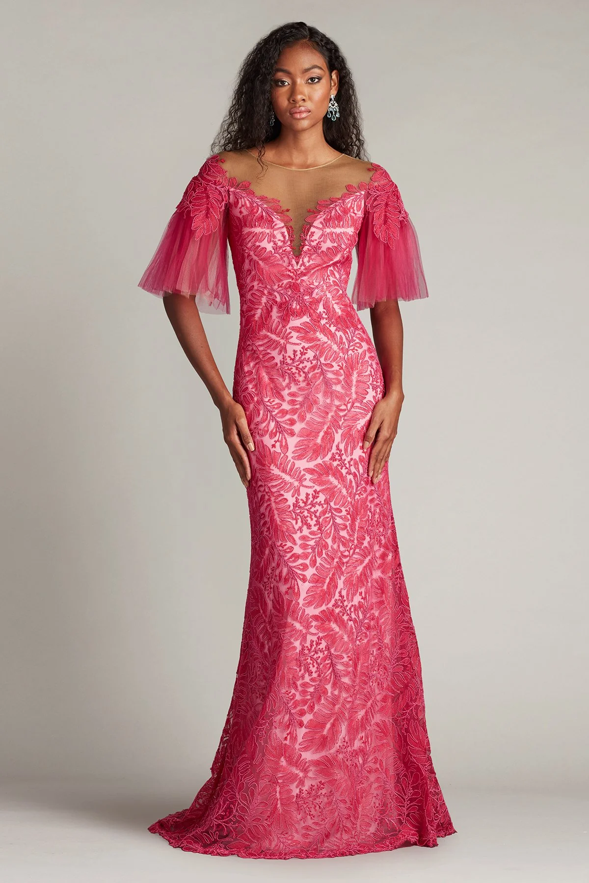 Ryn Embroidered Tulle Illusion Gown - Special Events Unlimited