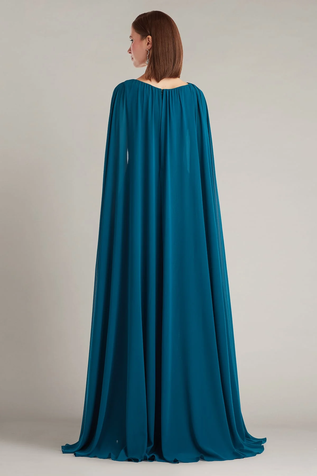 Tullett Sequin Embroidered Cape Gown - Special Events Unlimited