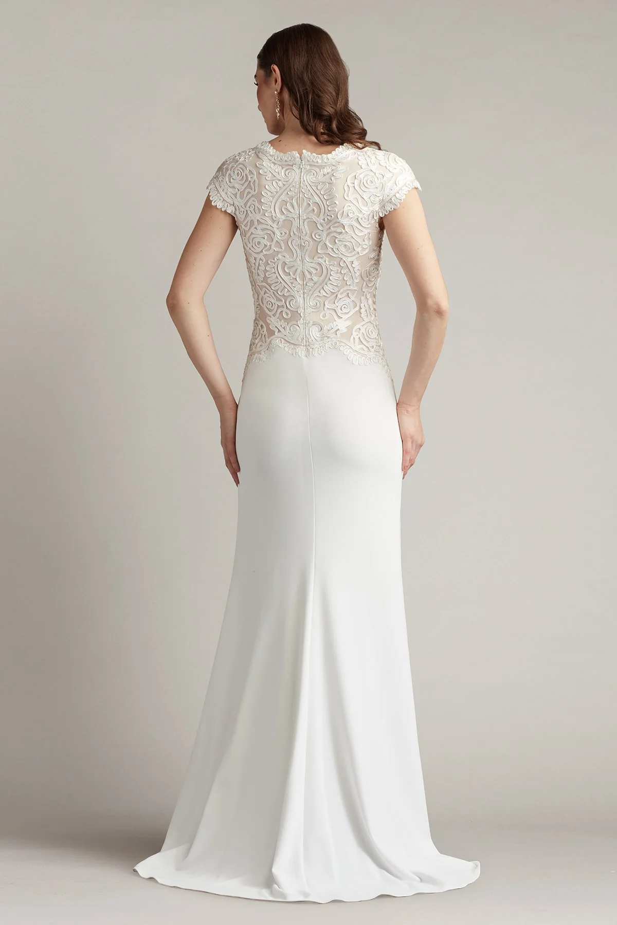 Isadora Embroidered Crepe Gown - Special Events Unlimited