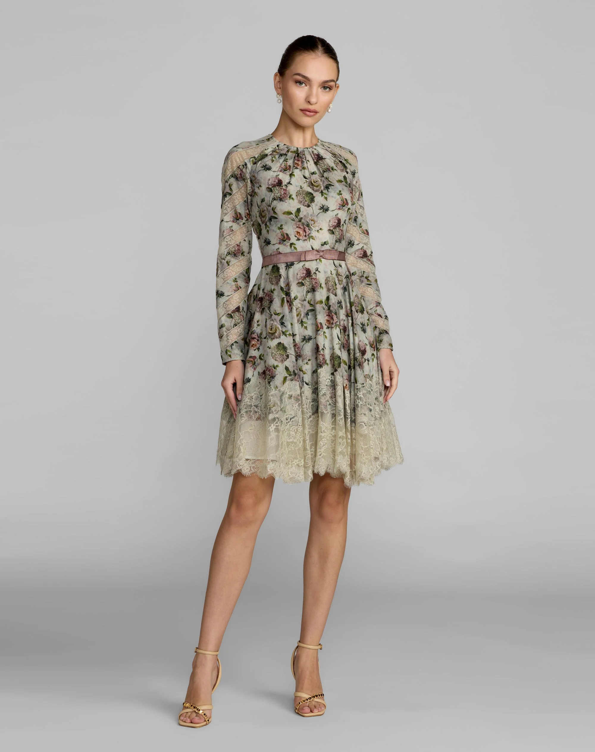 Multicolor Floral Long Sleeve Cotton Mini Dress - Special Events Unlimited