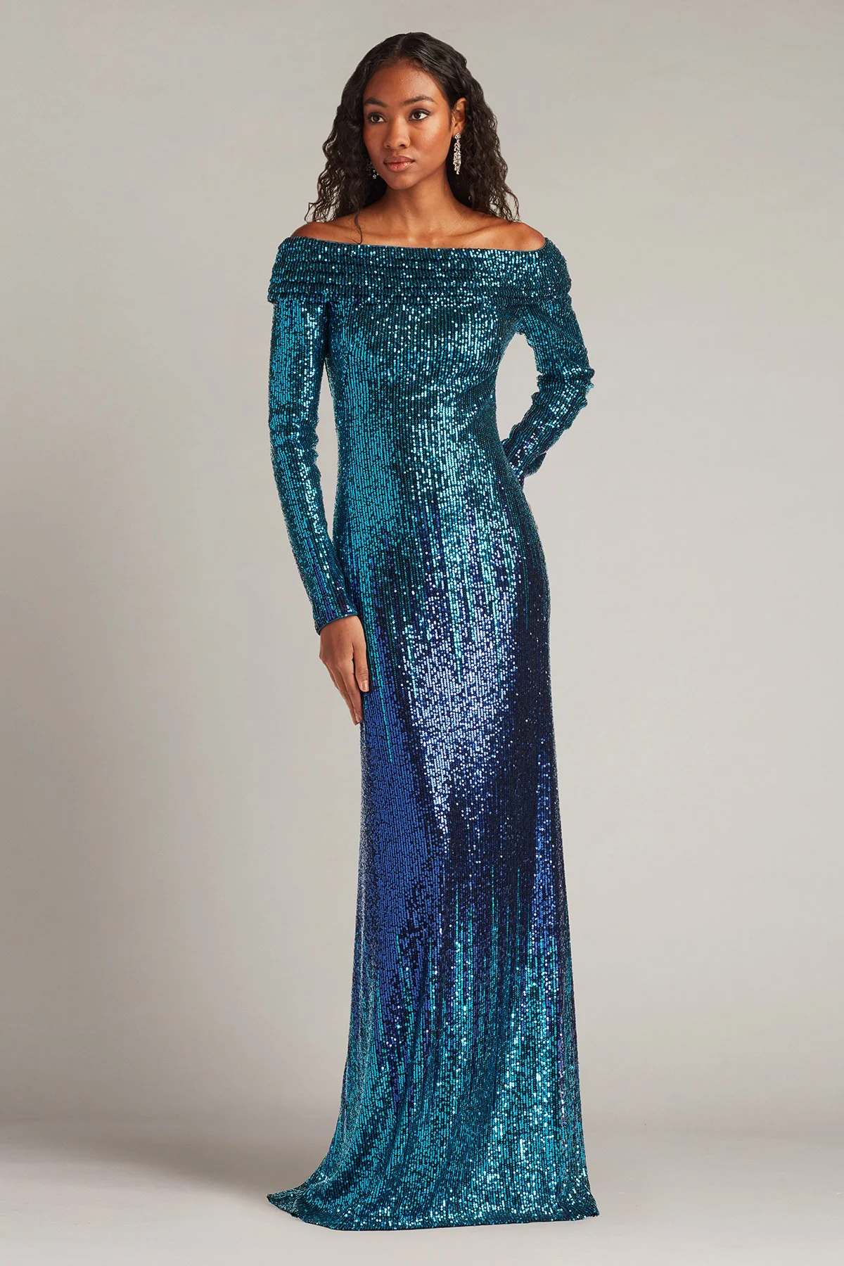 Vionne Off-Shoulder Sequin Gown - Special Events Unlimited